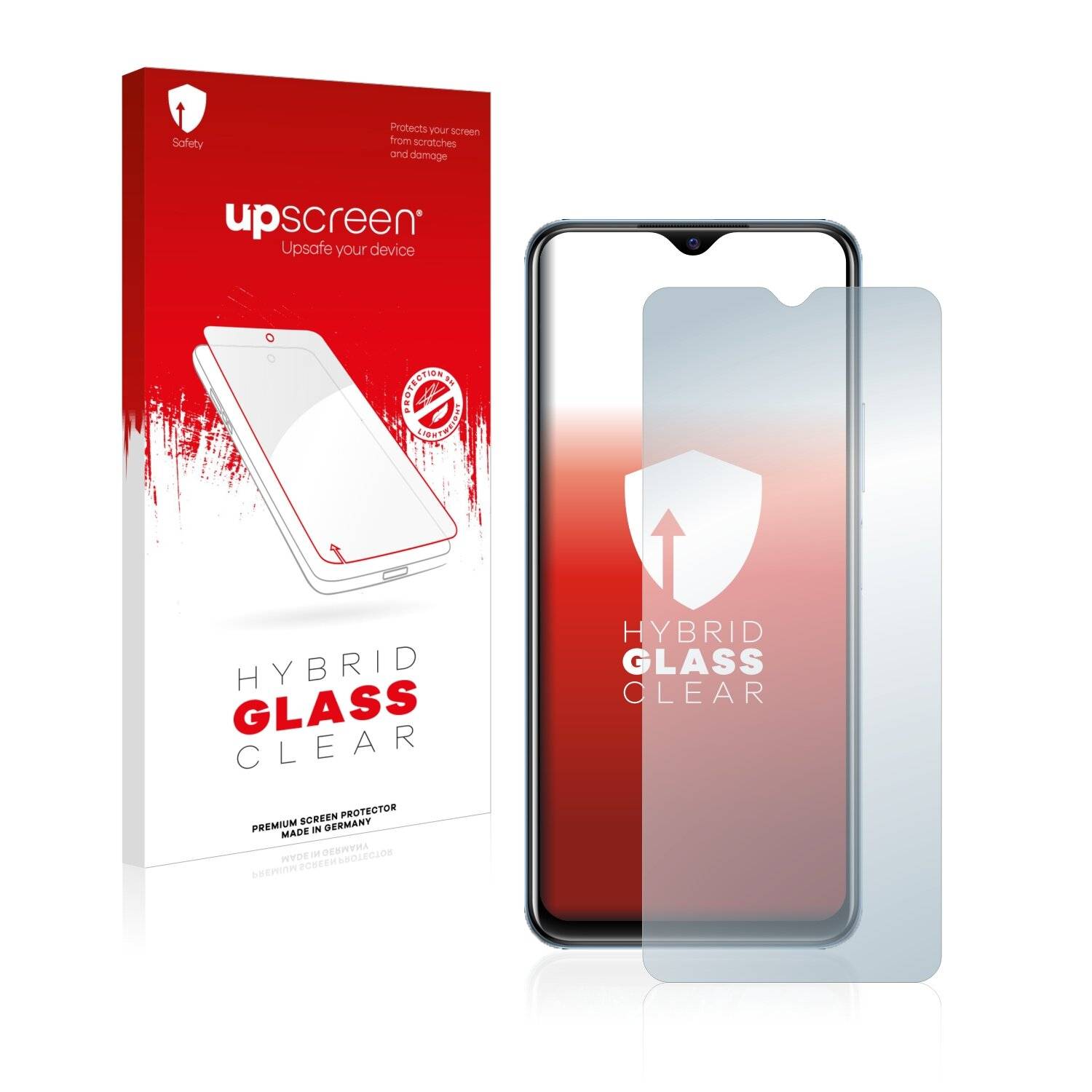 upscreen Hybrid Glass Clear Premium Schutzglas Folie für Vivo