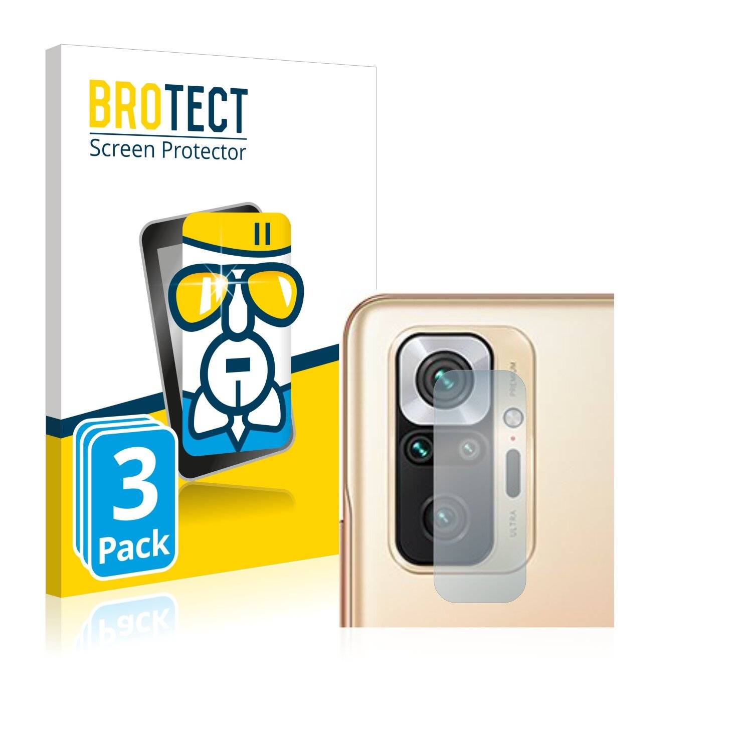 3x BROTECT AirGlass Schutzglas Folie für Xiaomi Redmi Note 10 Pro Max (NUR