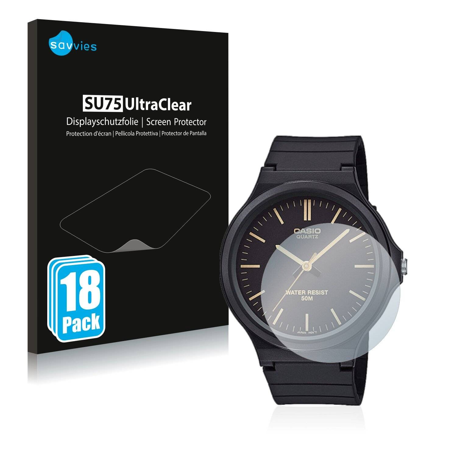 18x Savvies SU75 Displayschutzfolie für Casio Unisex