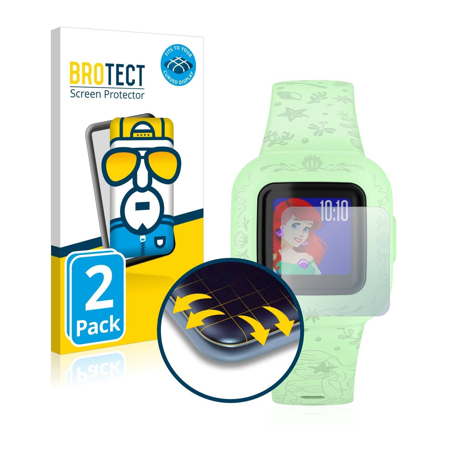 2x BROTECT Flex Full-Cover Displayschutzfolie für Garmin Vivofit jr.