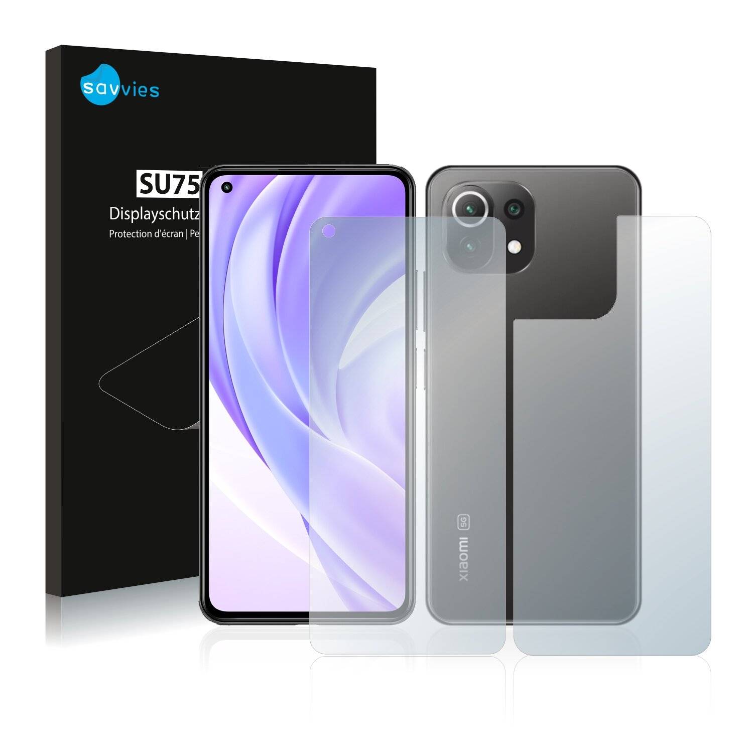 18x Savvies SU75 Displayschutzfolie für Xiaomi Mi 11 Lite 5G (Vorder +