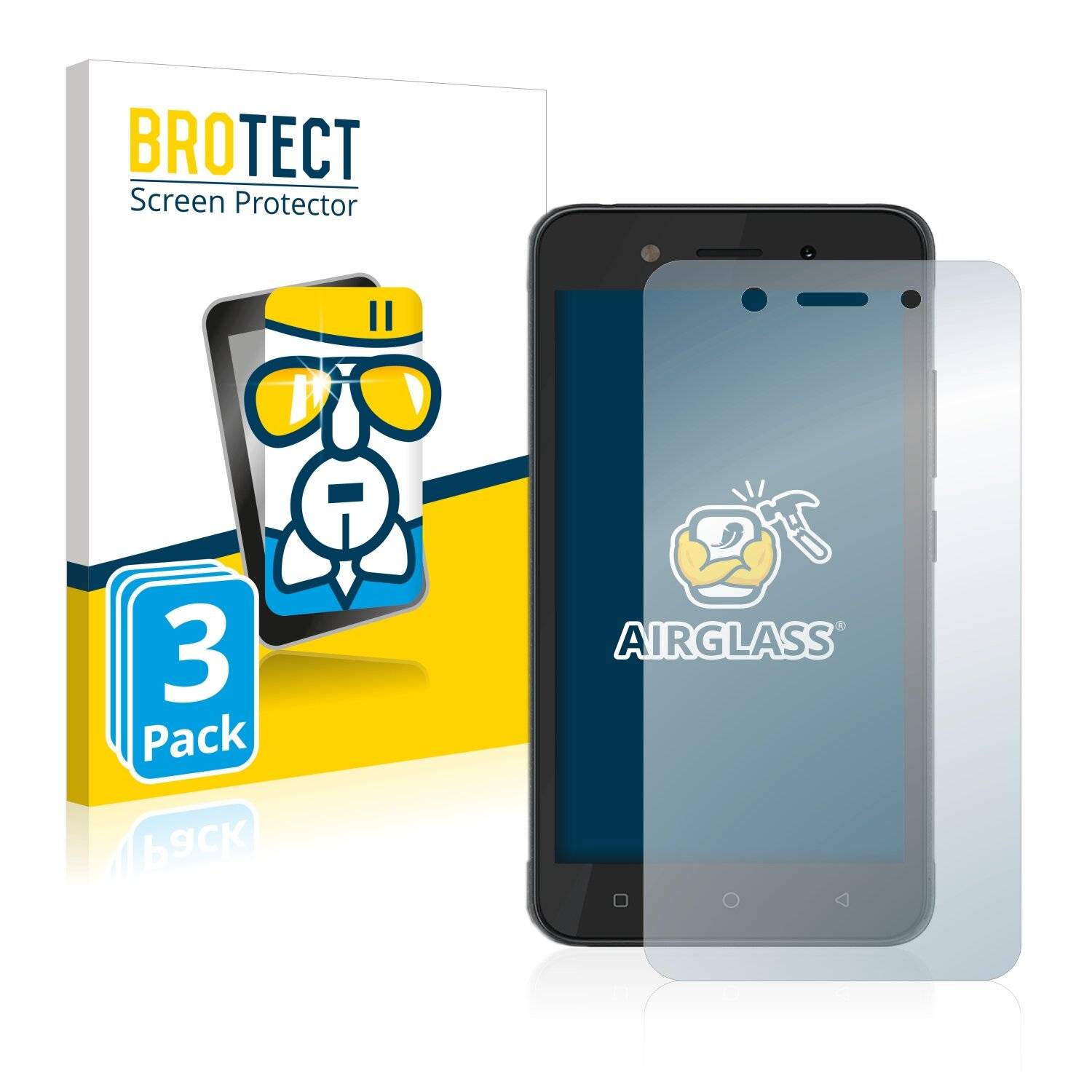 3x BROTECT AirGlass Schutzglas Folie für Tecno Pop