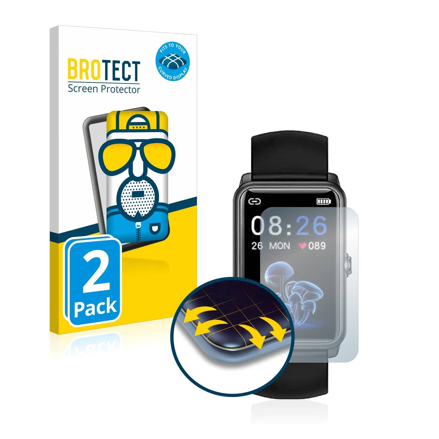 2x BROTECT Flex Matte Full-Cover Displayschutzfolie für Jpantech Fitness