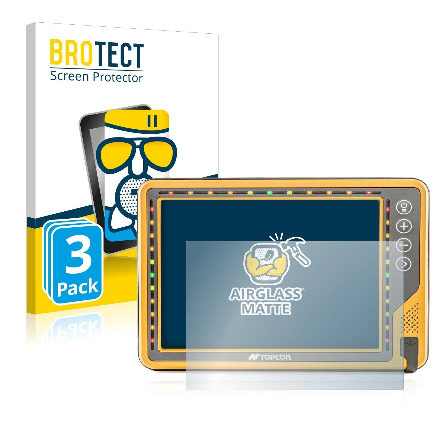 3x BROTECT AirGlass Matte Schutzglas Folie für Topcon