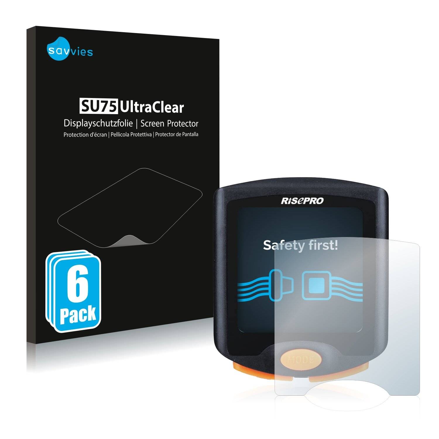 6x Savvies SU75 Displayschutzfolie für Risepro