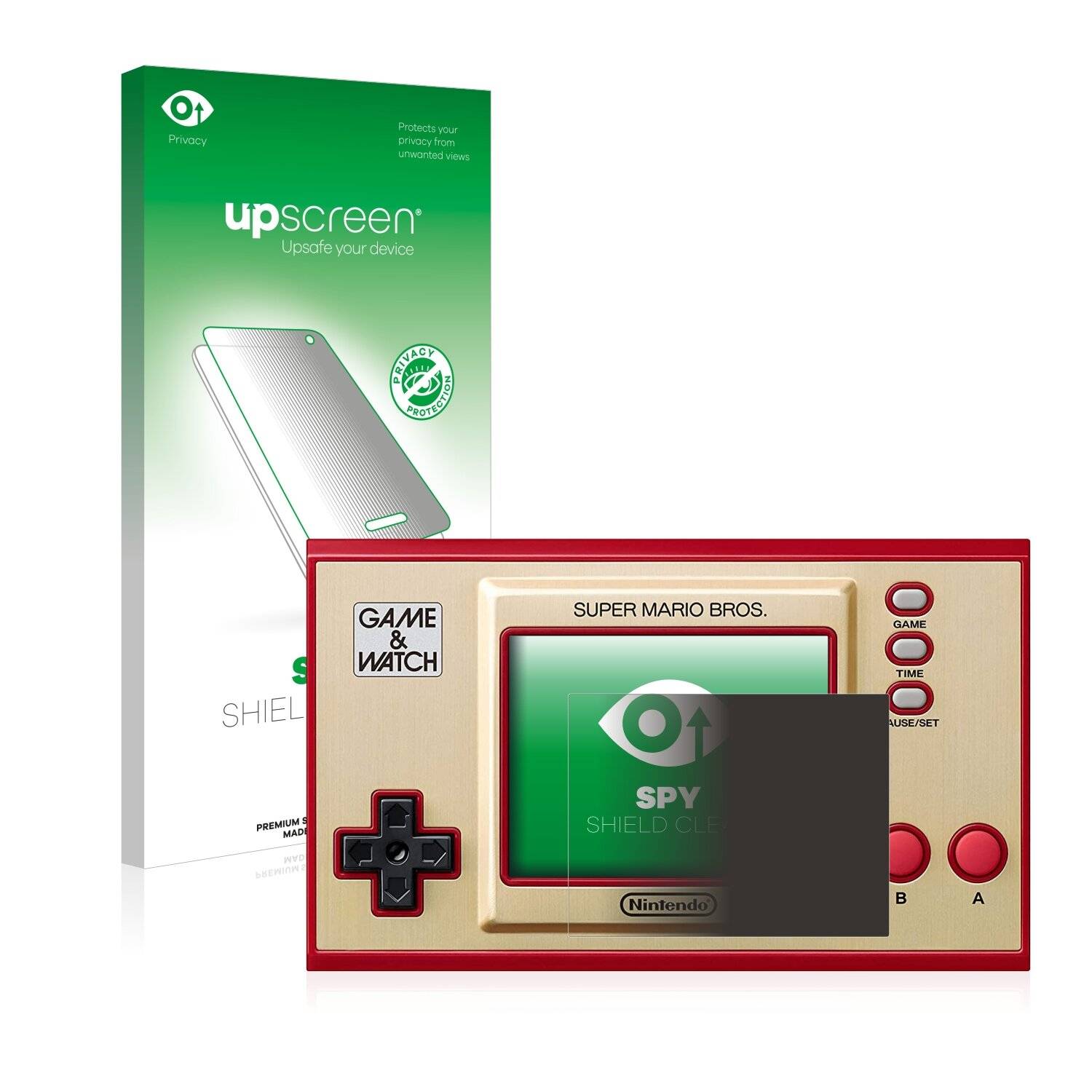upscreen Spy Shield Clear Premium Blickschutzfolie für Nintendo Game & Watch Super Mario