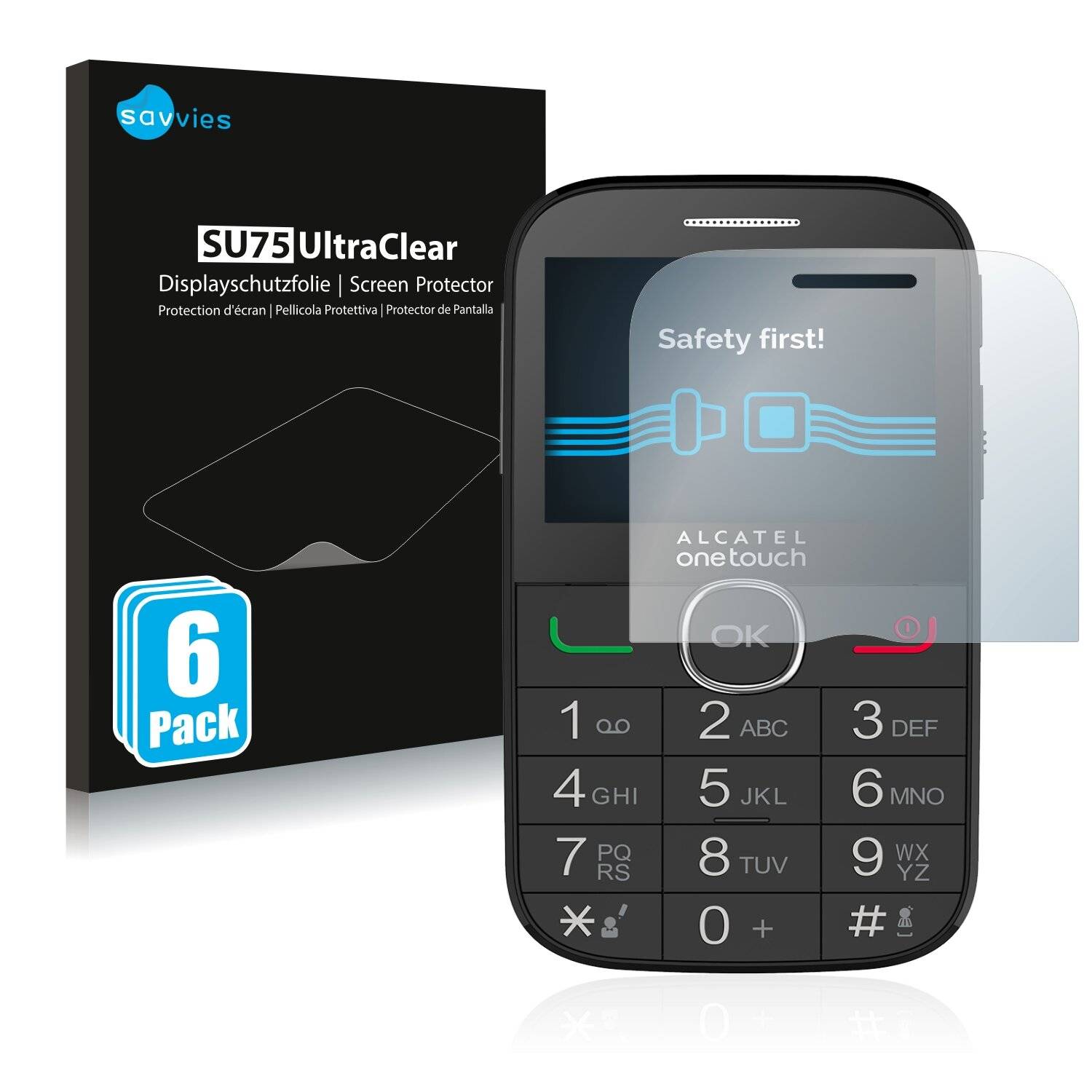 6x Savvies SU75 Displayschutzfolie für Alcatel One Touch