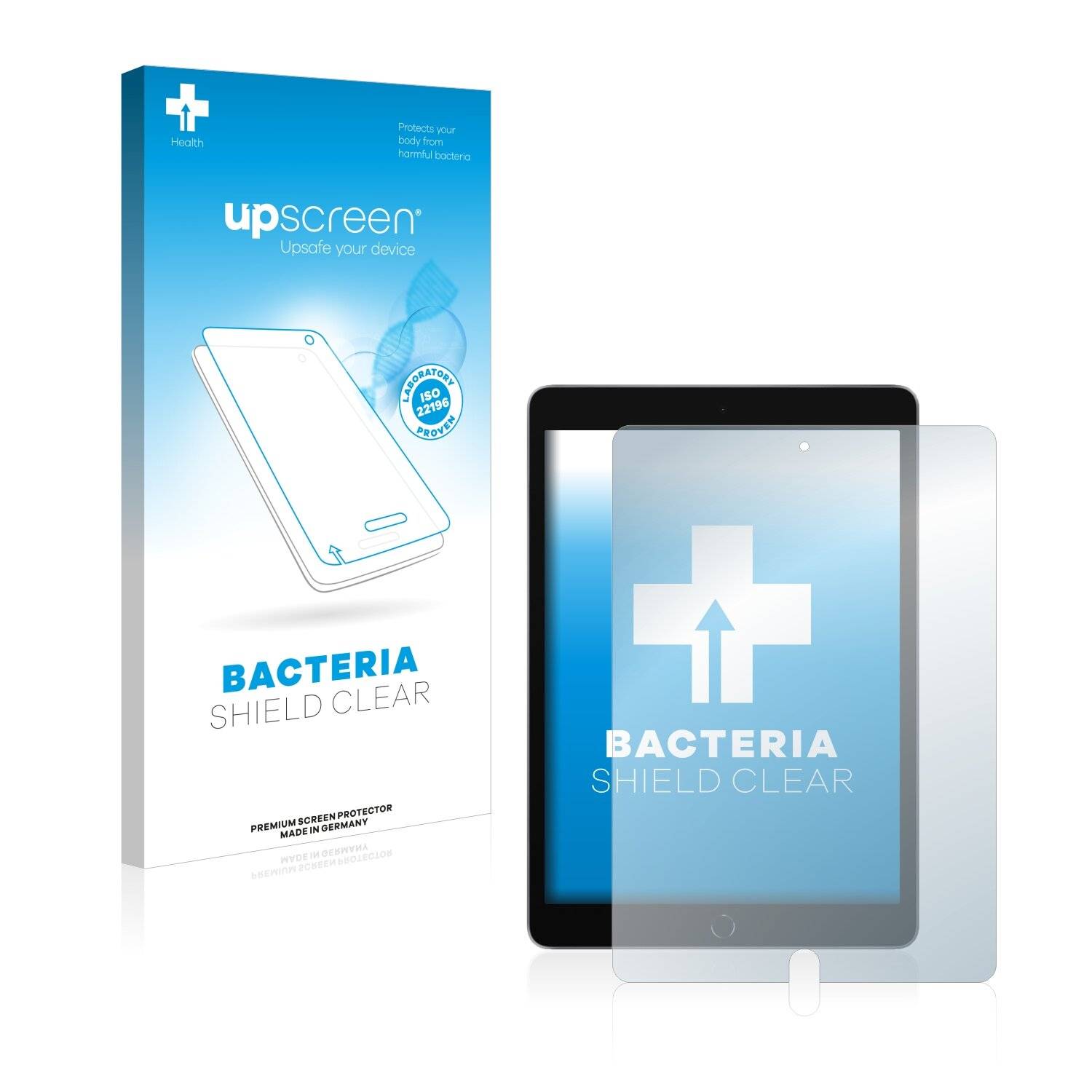 upscreen Bacteria Shield Clear Premium Antibakterielle Displayschutzfolie für Apple iPad