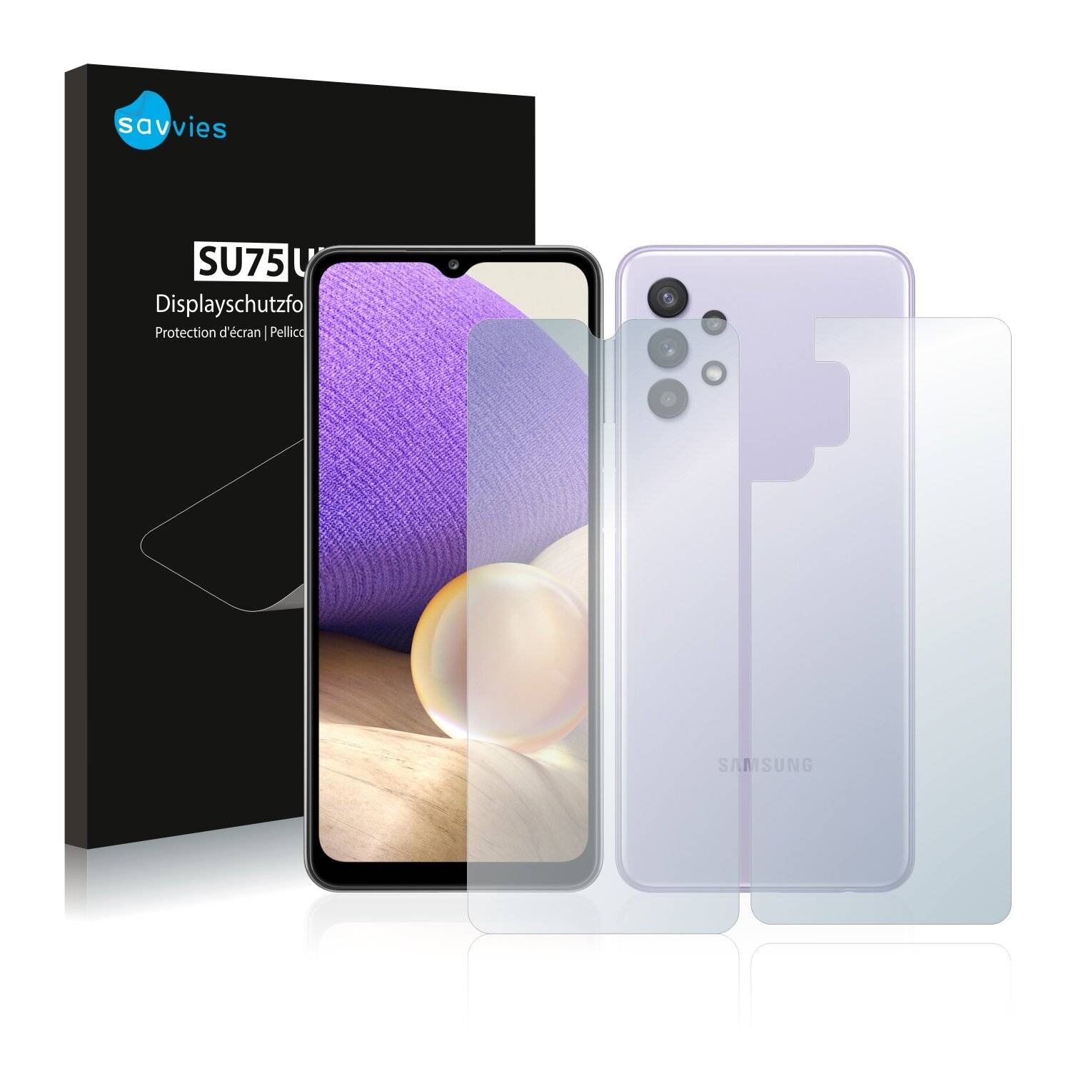 18x Savvies SU75 Displayschutzfolie für Samsung Galaxy A32 (Vorder +
