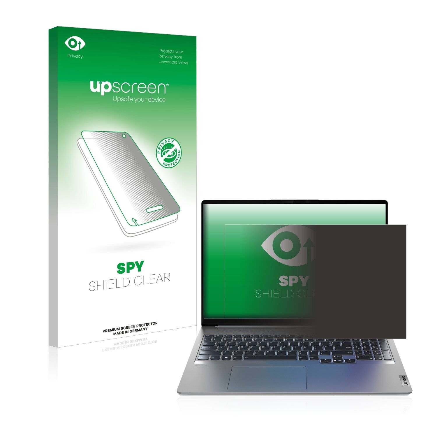 upscreen Spy Shield Clear Premium Blickschutzfolie für Lenovo IdeaPad 5 Pro 16 (6.