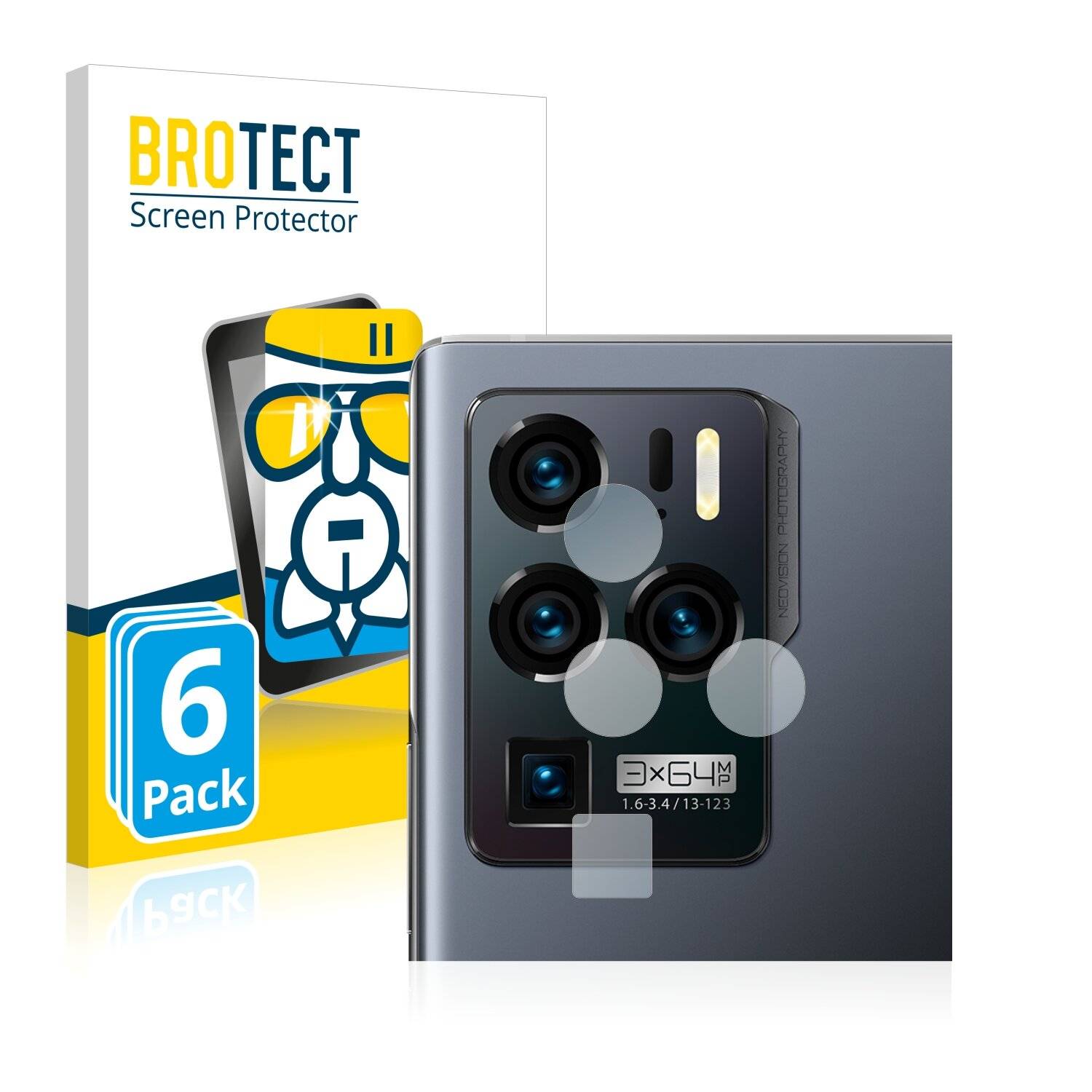 6x BROTECT AirGlass Schutzglas Folie für ZTE Axon 30 Ultra 5G (NUR