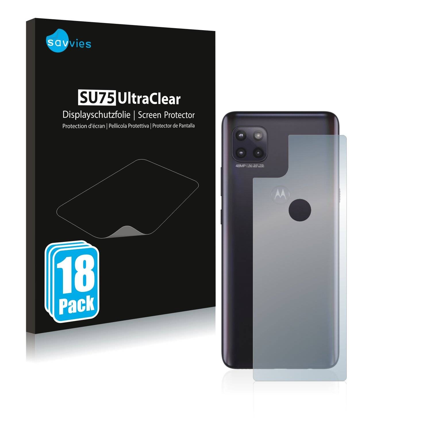 18x Savvies SU75 Displayschutzfolie für Motorola Moto G 5G