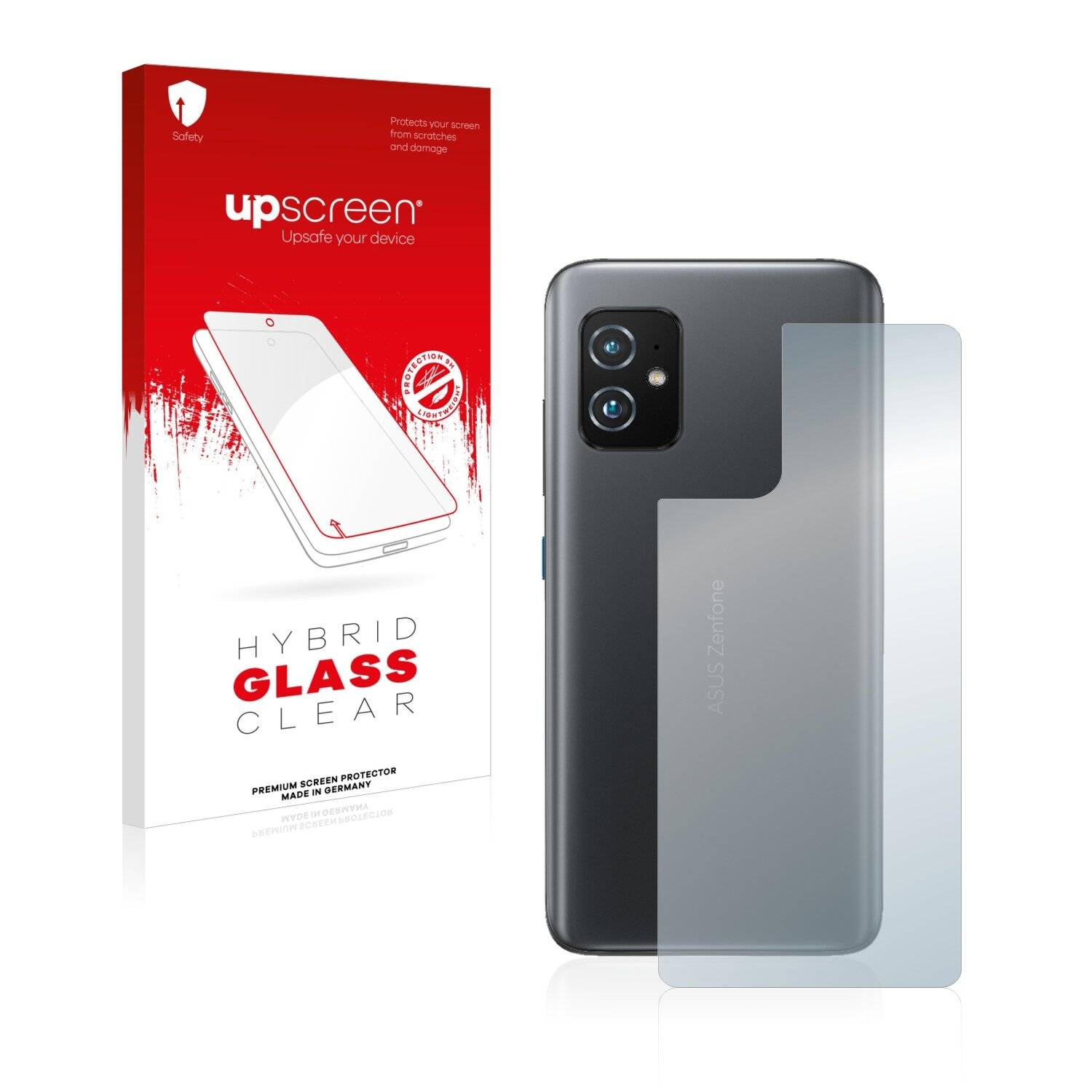upscreen Hybrid Glass Clear Premium Schutzglas Folie für Asus ZenFone 8