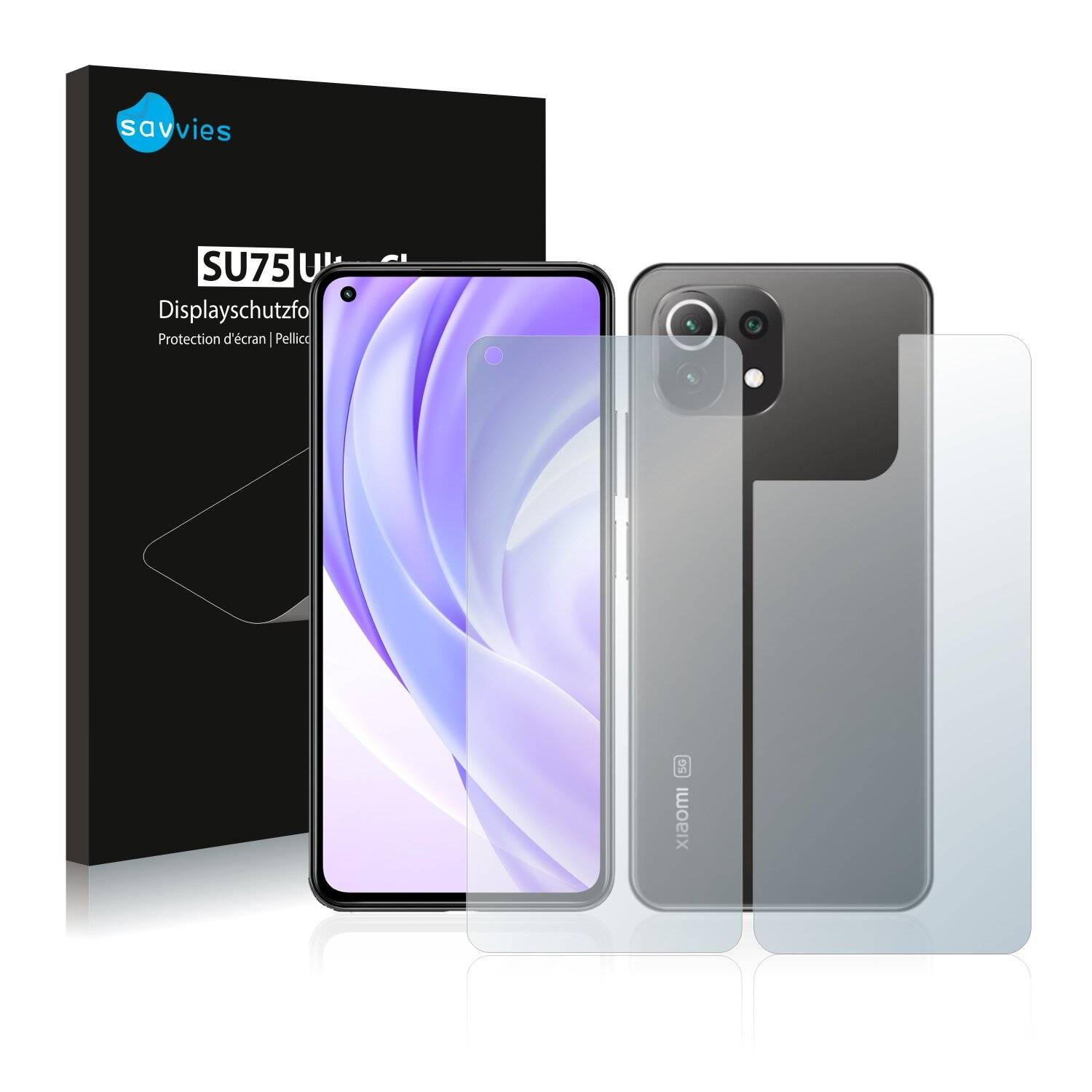 18x Savvies SU75 Displayschutzfolie für Xiaomi Mi 11 Lite (Vorder +