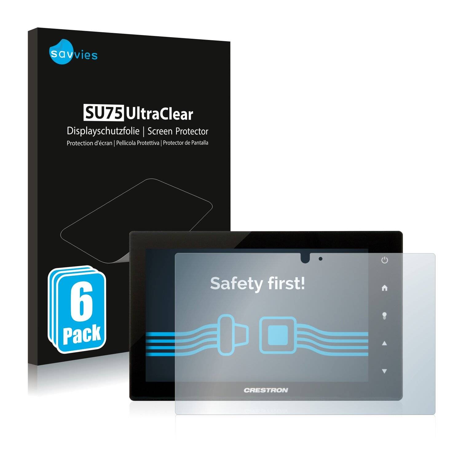 6x Savvies SU75 Displayschutzfolie für Crestron