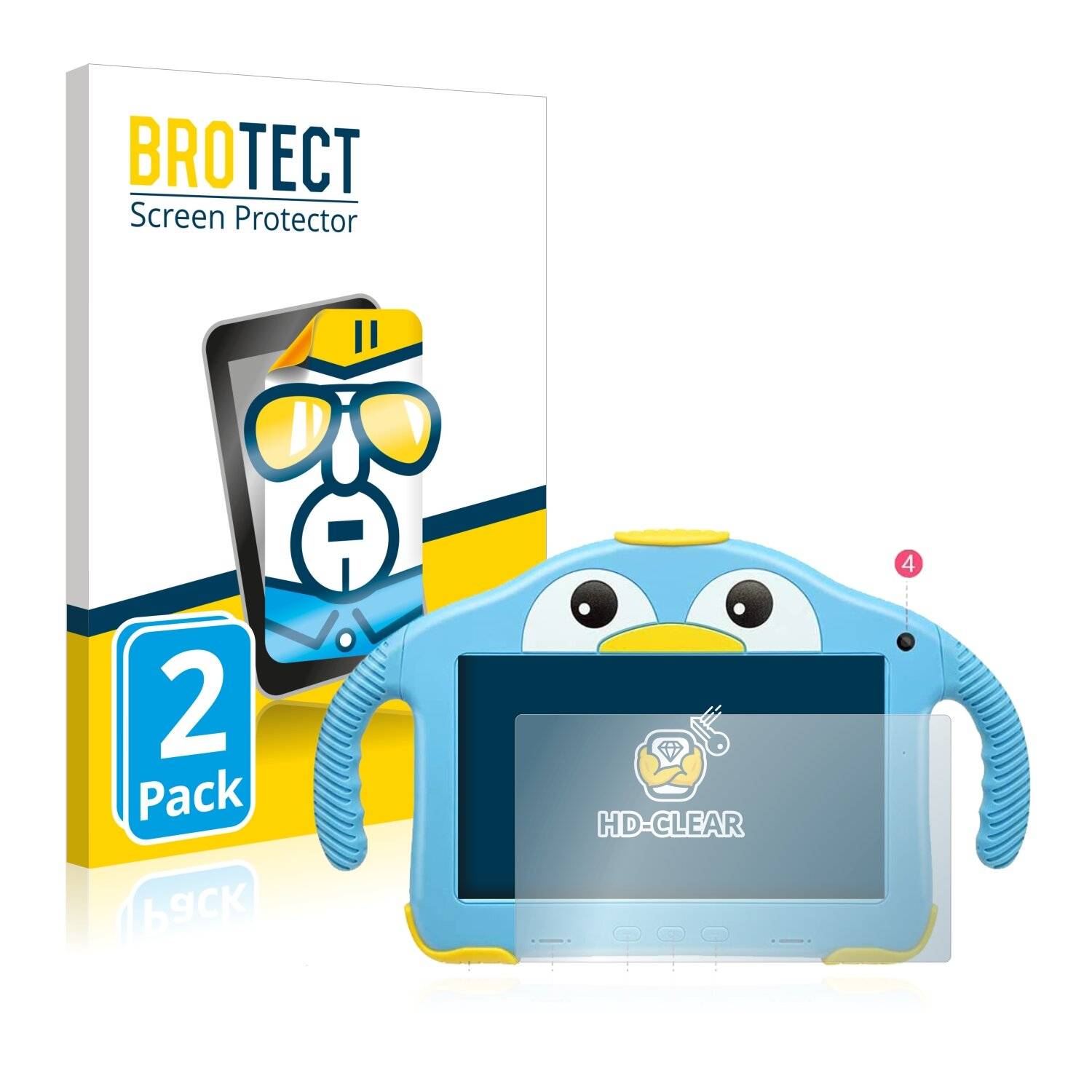 2x BROTECT HD-Clear Displayschutzfolie für Yenock MID-1013 Kids Tablet