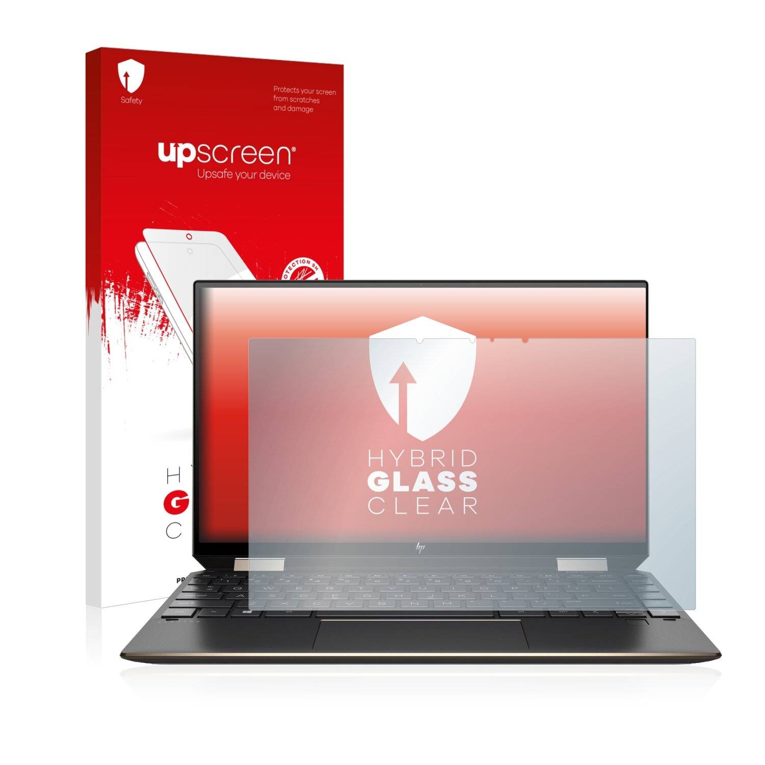 upscreen Hybrid Glass Clear Premium Schutzglas Folie für HP Spectre