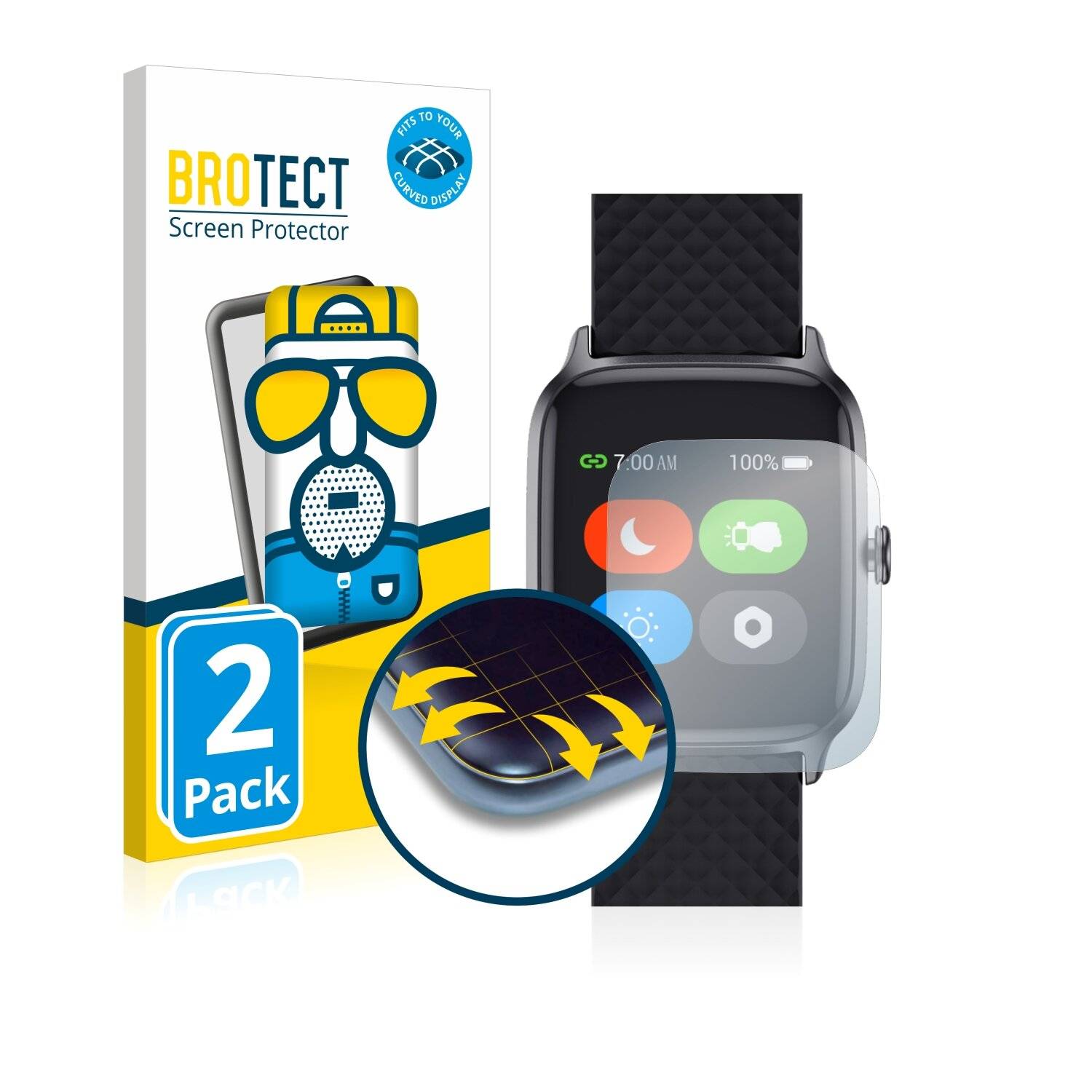 2x BROTECT Flex Matte Full-Cover Displayschutzfolie für Letsfit