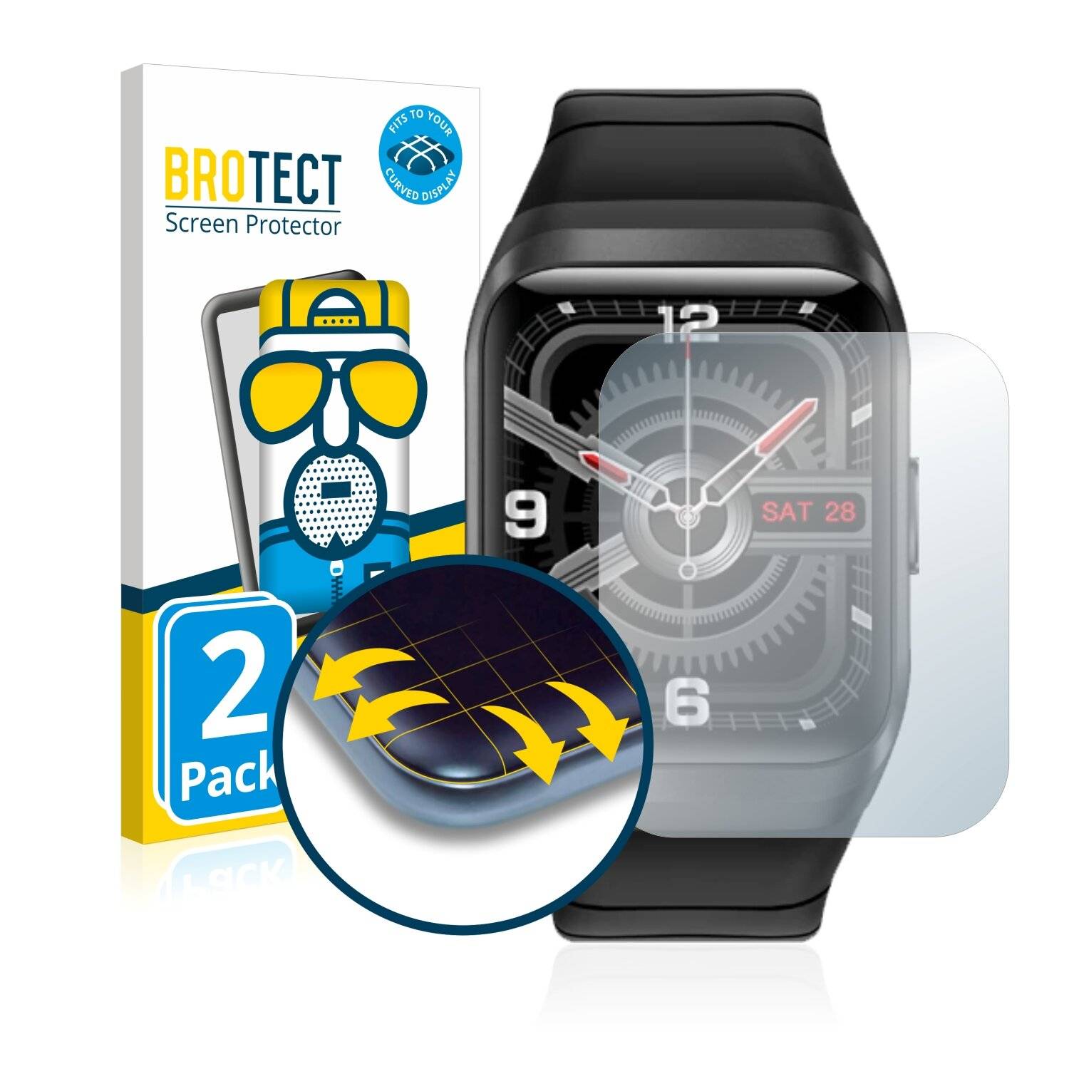 2x BROTECT Flex Matte Full-Cover Displayschutzfolie für Senbono