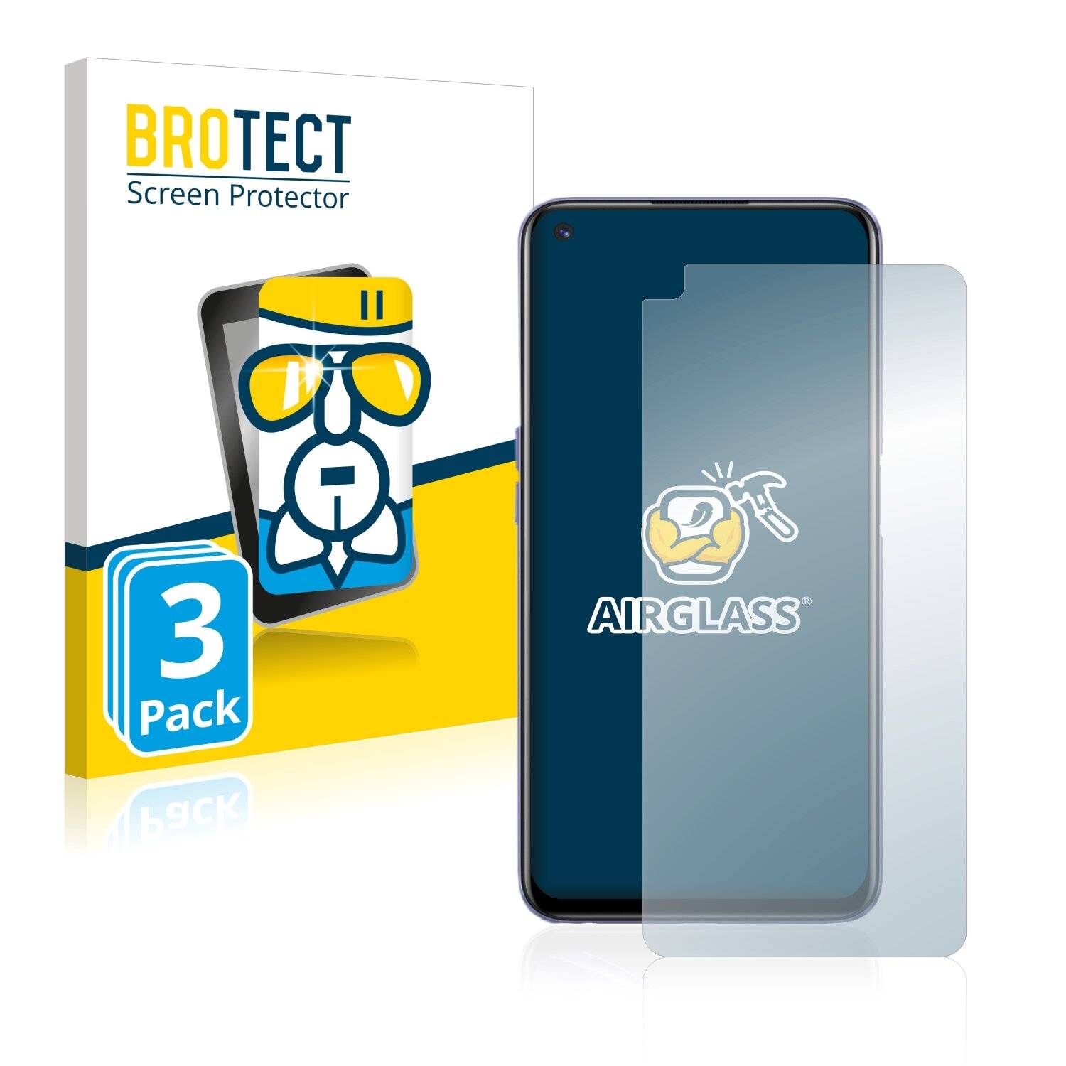 3x BROTECT AirGlass Schutzglas Folie für Realme