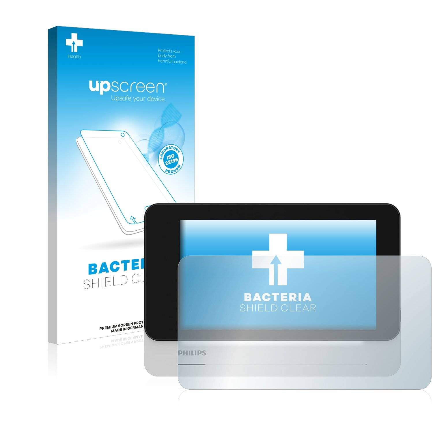 upscreen Bacteria Shield Clear Premium Antibakterielle Displayschutzfolie für Philips