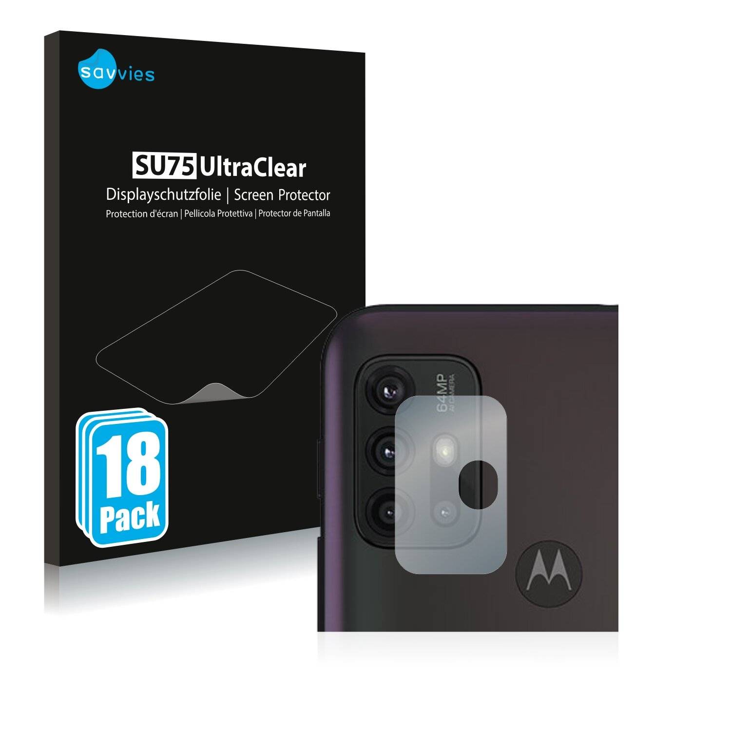 18x Savvies SU75 Displayschutzfolie für Motorola Moto G30 (NUR
