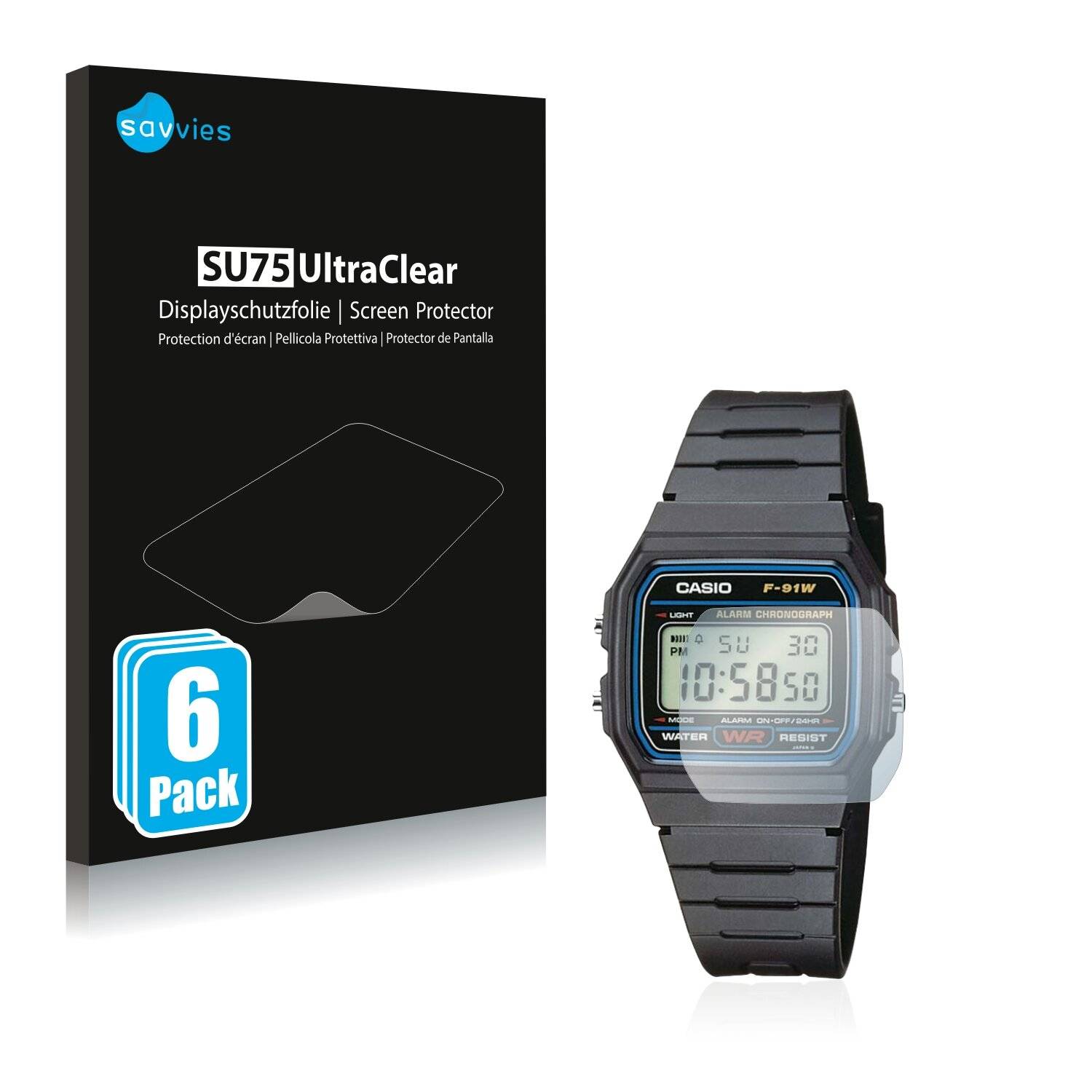 6x Savvies SU75 Displayschutzfolie für Casio Collection Unisex
