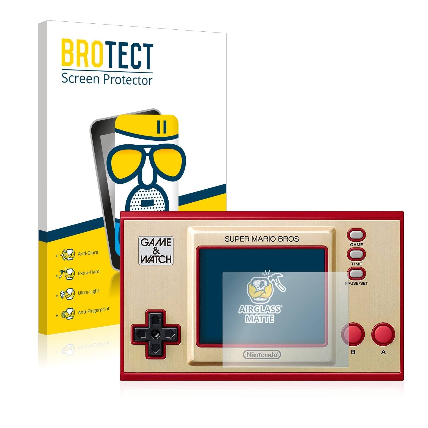 BROTECT AirGlass Matte Schutzglas Folie für Nintendo Game & Watch Super Mario
