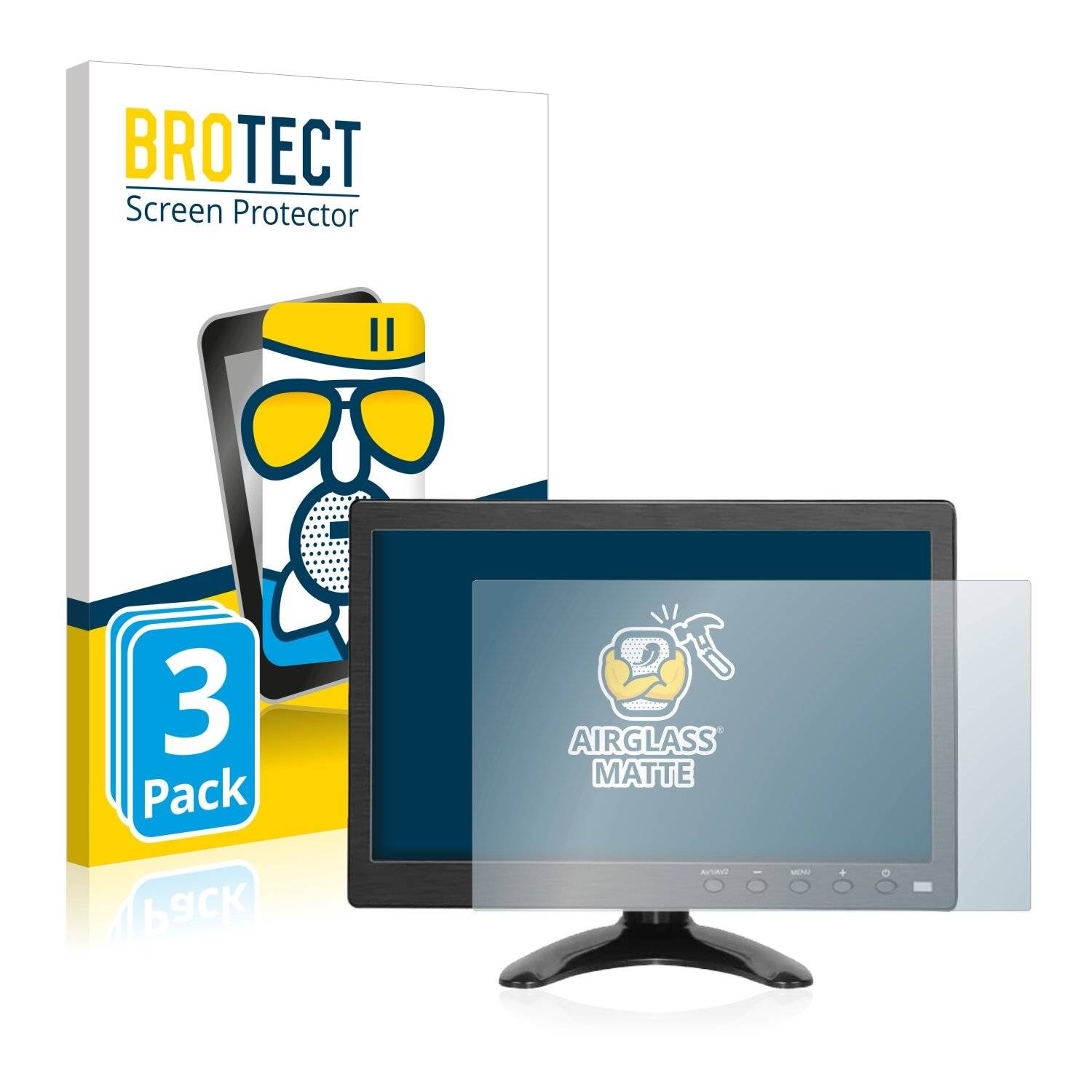 3x BROTECT AirGlass Matte Schutzglas Folie für Kenowa Portable Touch Monitor