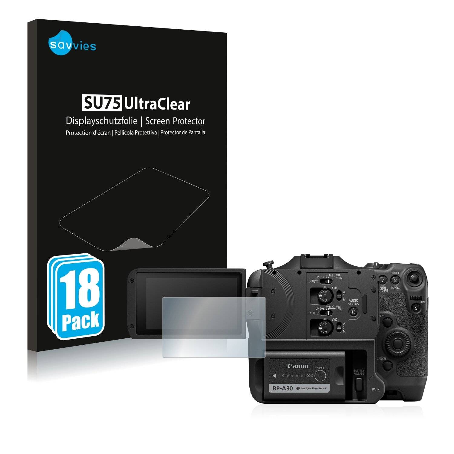 18x Savvies SU75 Displayschutzfolie für Canon EOS