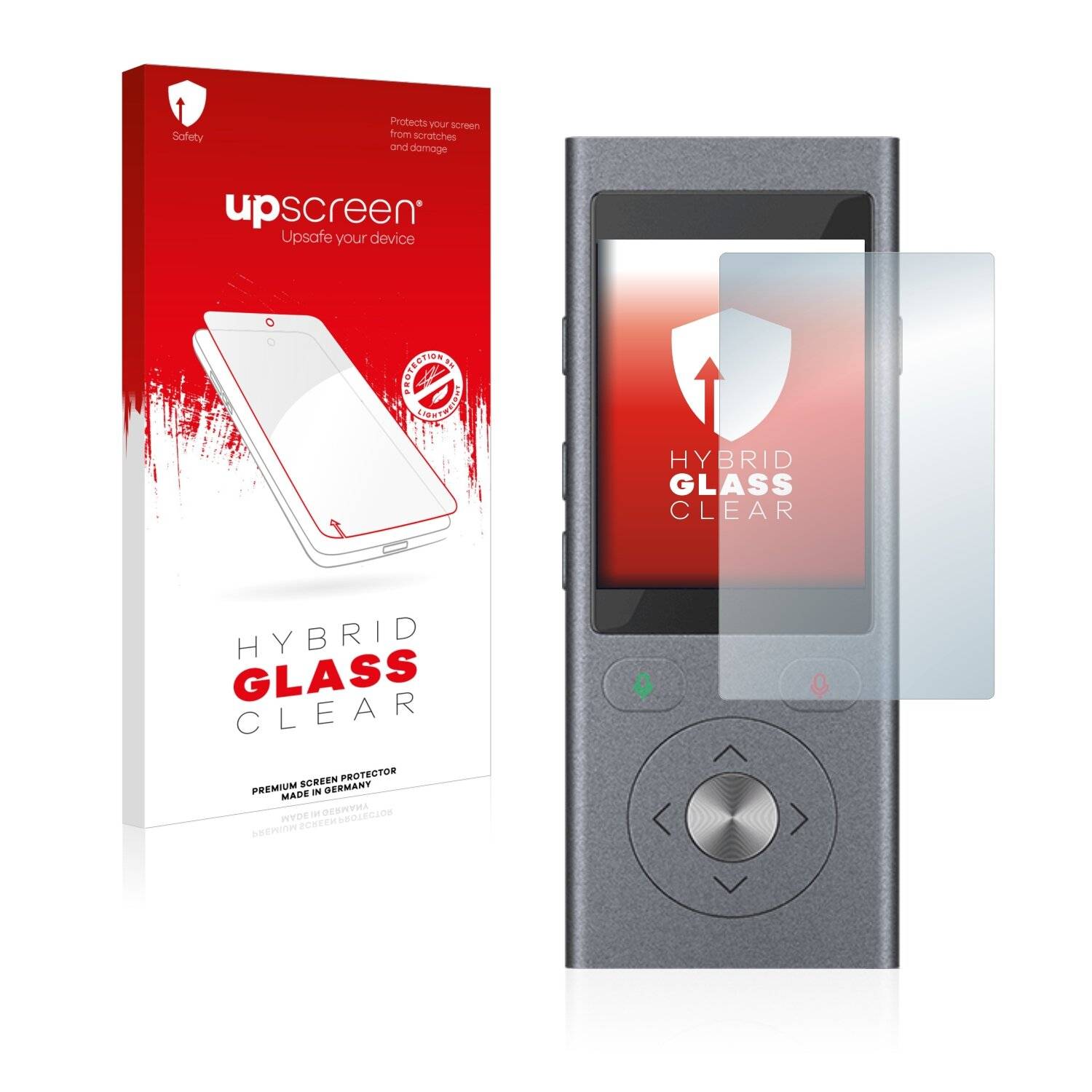 upscreen Hybrid Glass Clear Premium Schutzglas Folie für Vasco Translator Mini