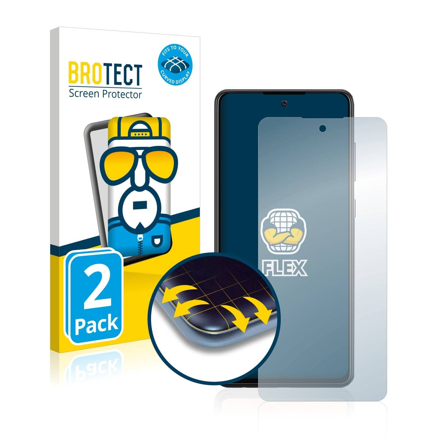 2x BROTECT Flex Full-Cover Displayschutzfolie für Samsung Galaxy A72