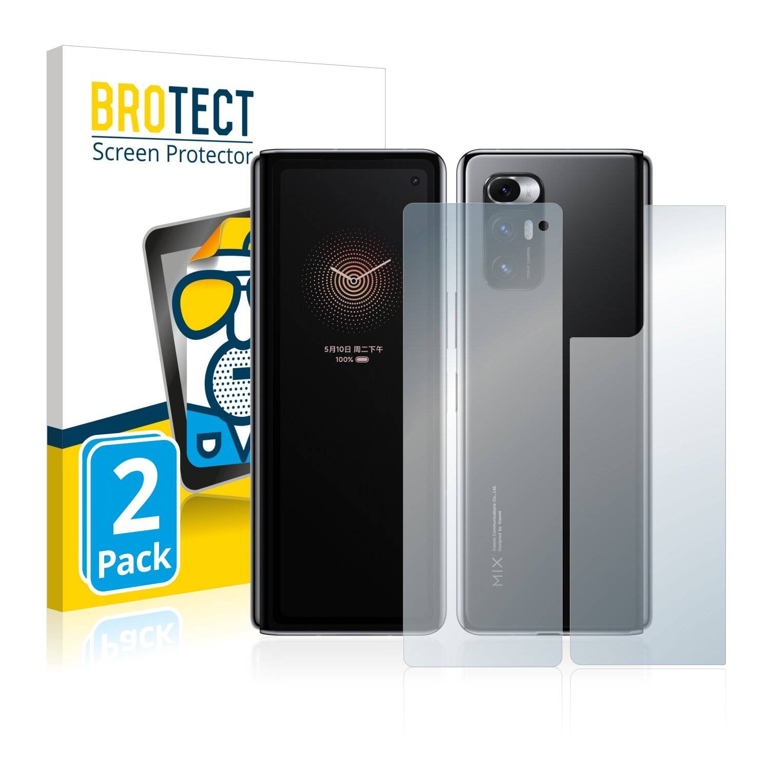 2x BROTECT Matte Displayschutzfolie für Xiaomi Mi Mix Fold (Vorder + Rückseite) -