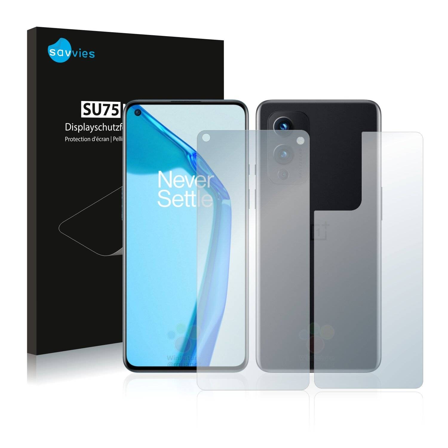 18x Savvies SU75 Displayschutzfolie für OnePlus 9 (Vorder +