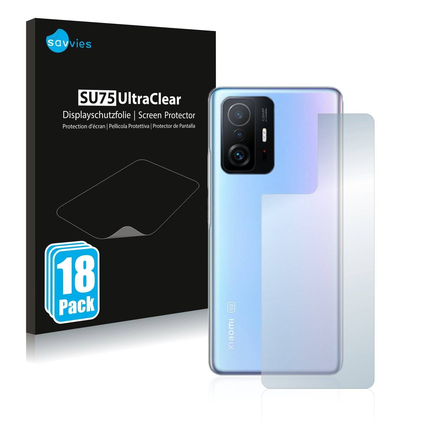 18x Savvies SU75 Displayschutzfolie für Xiaomi 11T