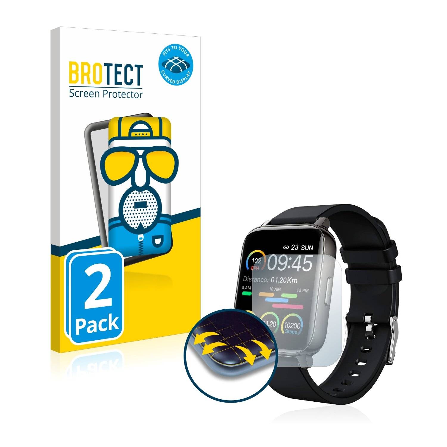 2x BROTECT Flex Matte Full-Cover Displayschutzfolie für Iporachx