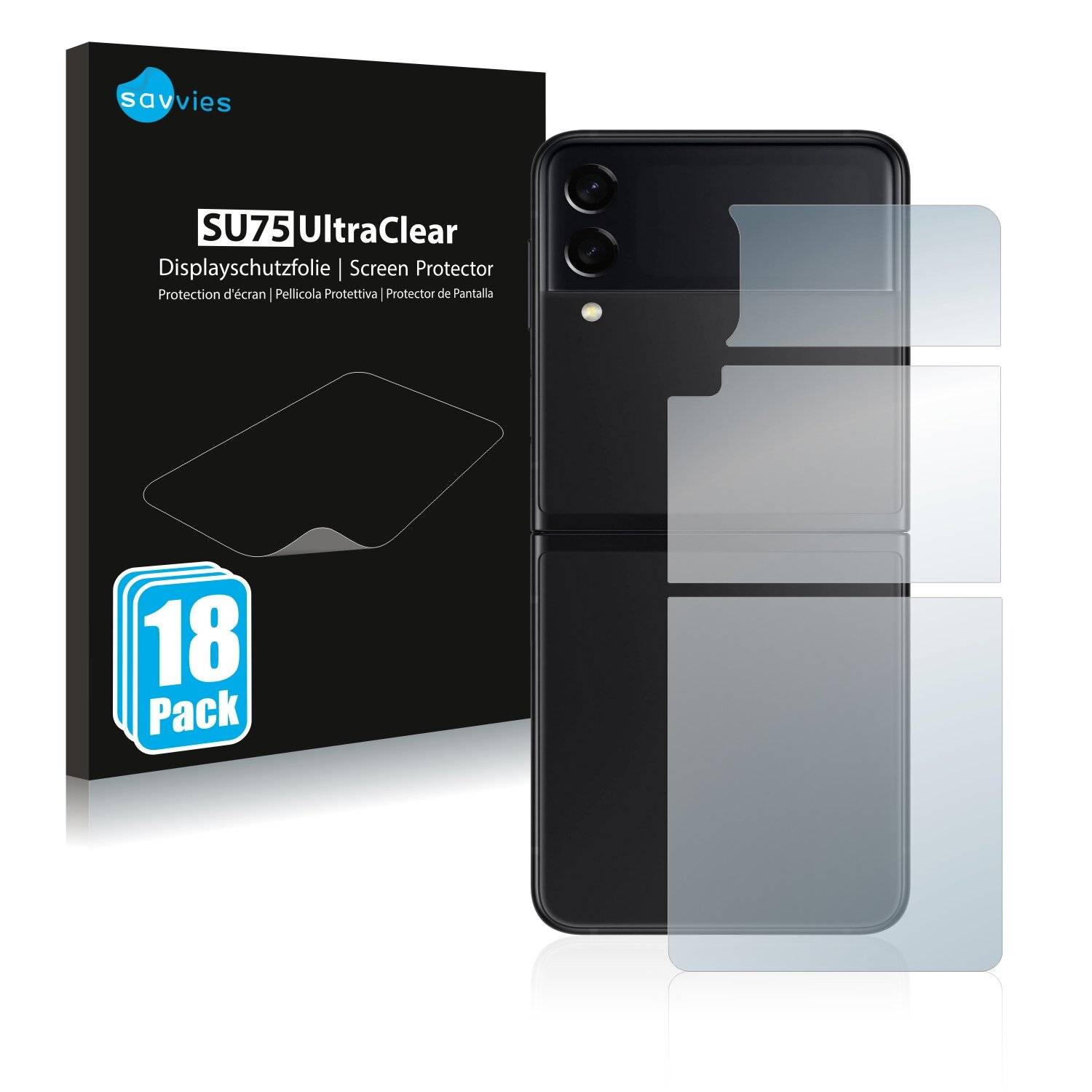 18x Savvies SU75 Displayschutzfolie für Samsung Galaxy Z Flip 3 5G