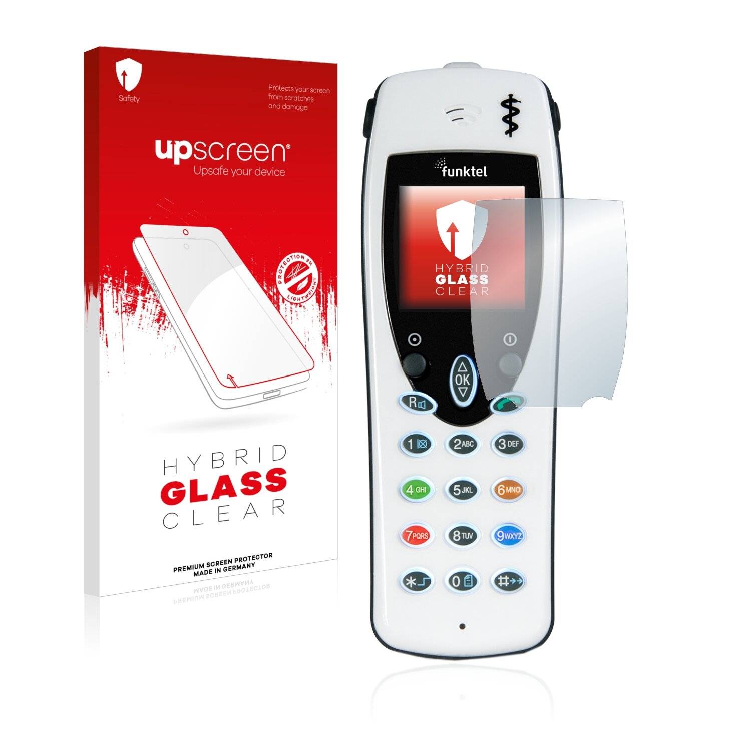 upscreen Hybrid Glass Clear Premium Schutzglas Folie für Funktel FC4