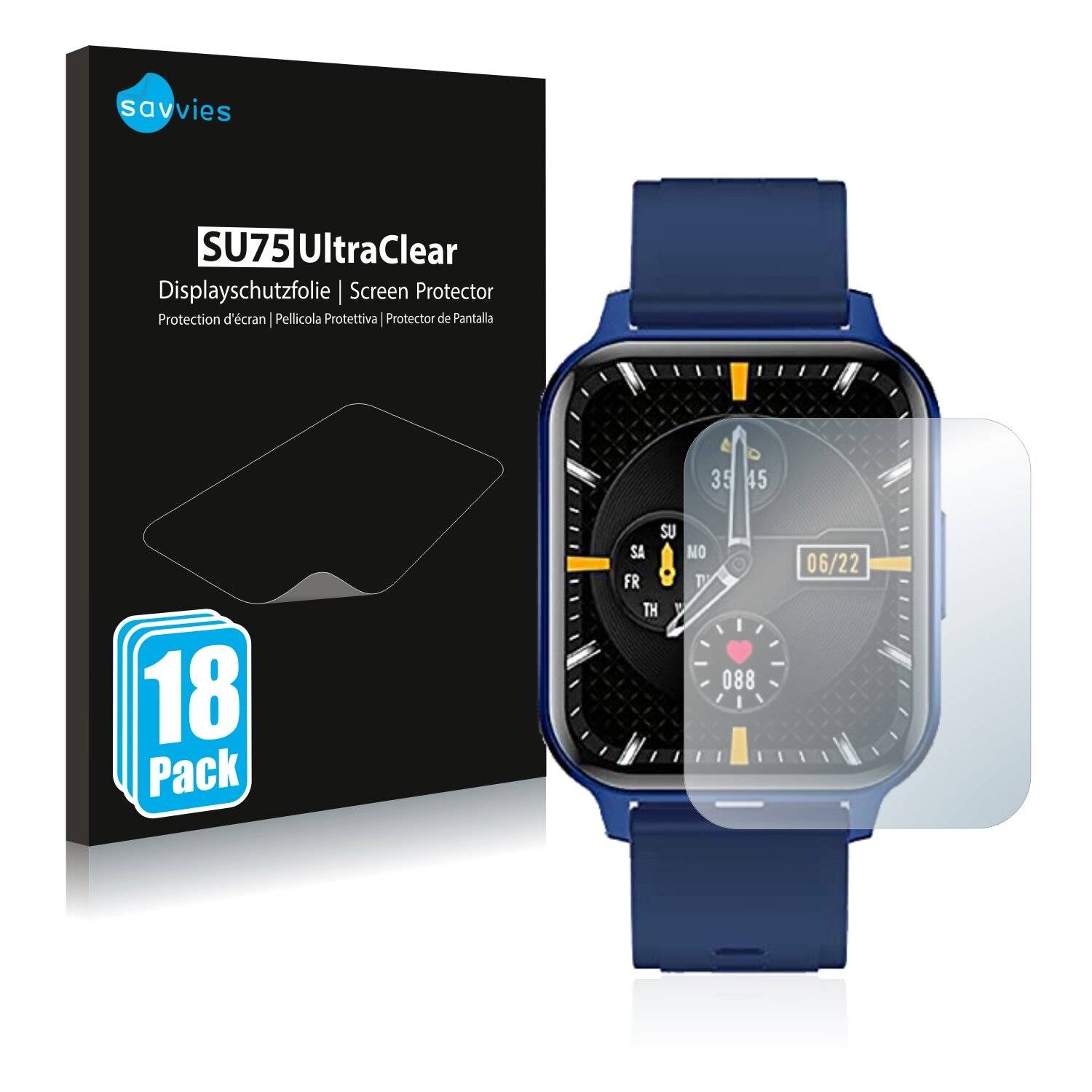 18x Savvies SU75 Displayschutzfolie für WallPacle Fitness