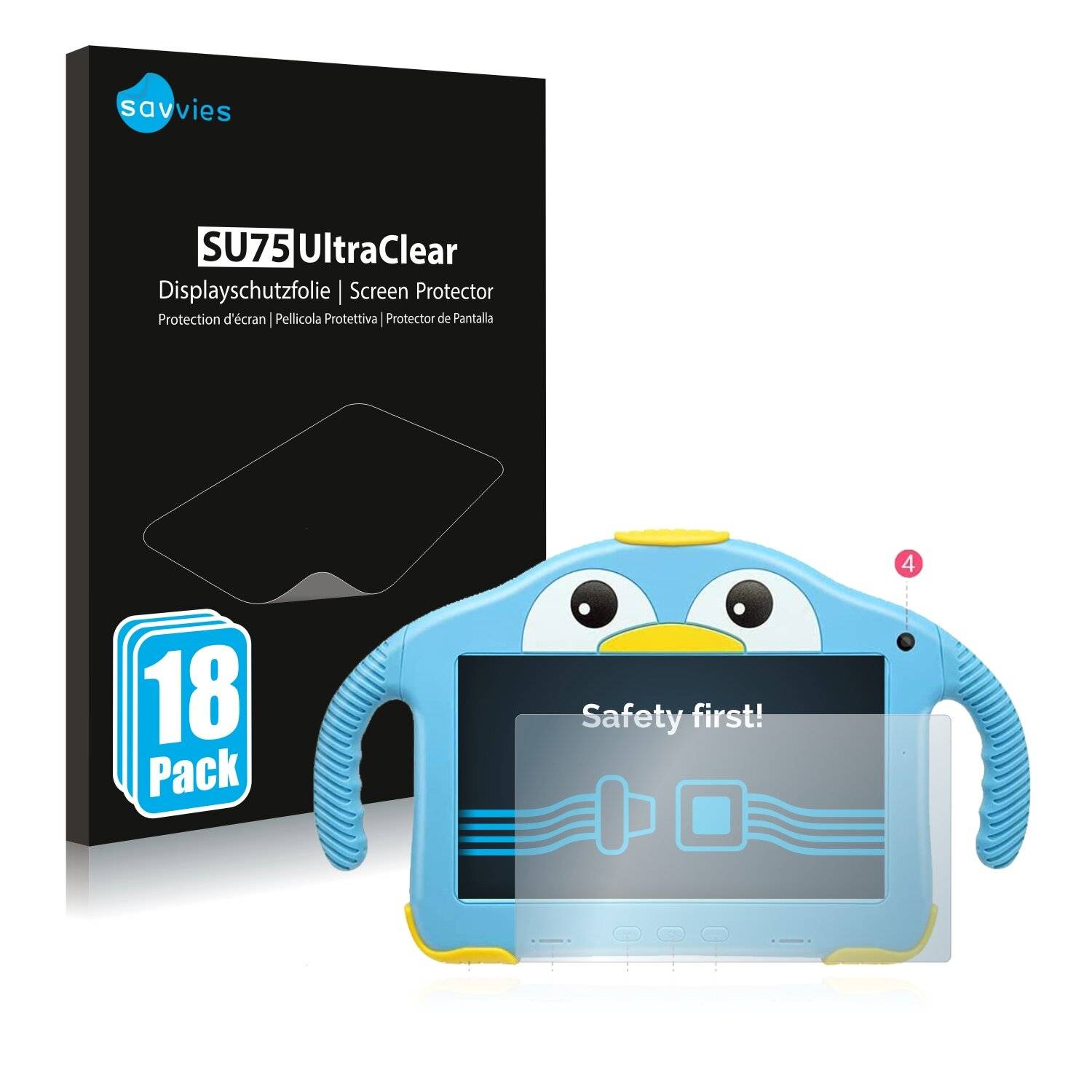 18x Savvies SU75 Displayschutzfolie für Yenock MID-1013 Kids Tablet