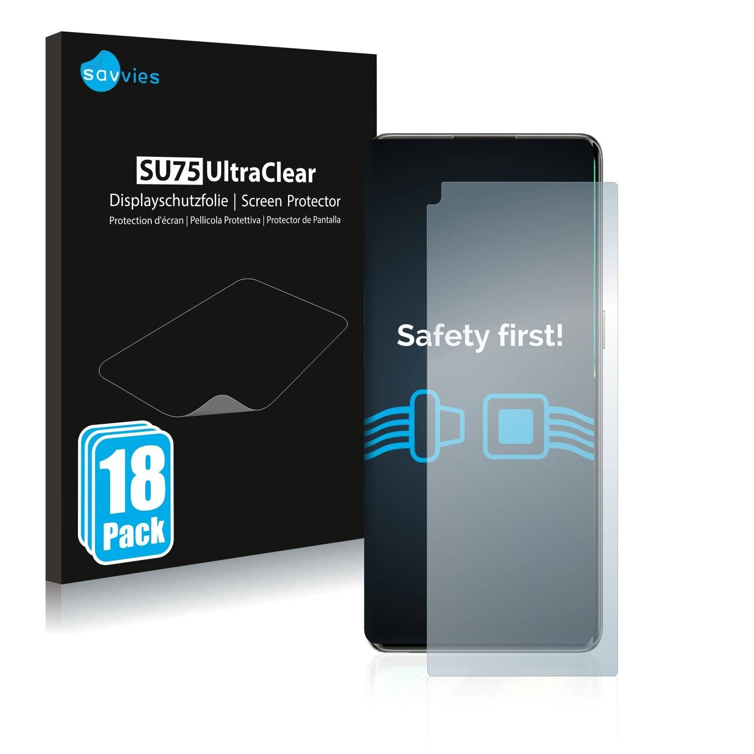 18x Savvies SU75 Displayschutzfolie für Realme X7 Pro