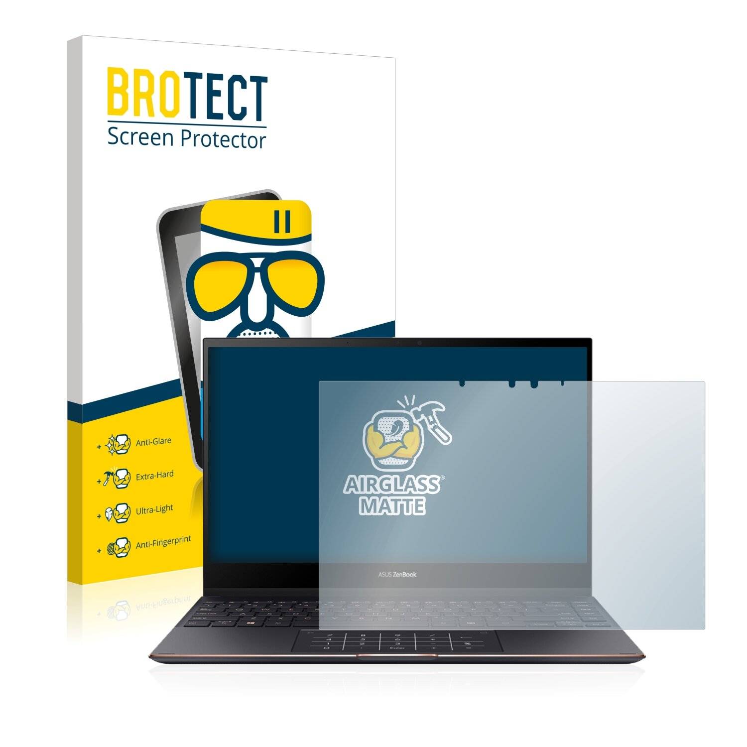 BROTECT AirGlass Matte Schutzglas Folie für Asus ZenBook Flip S