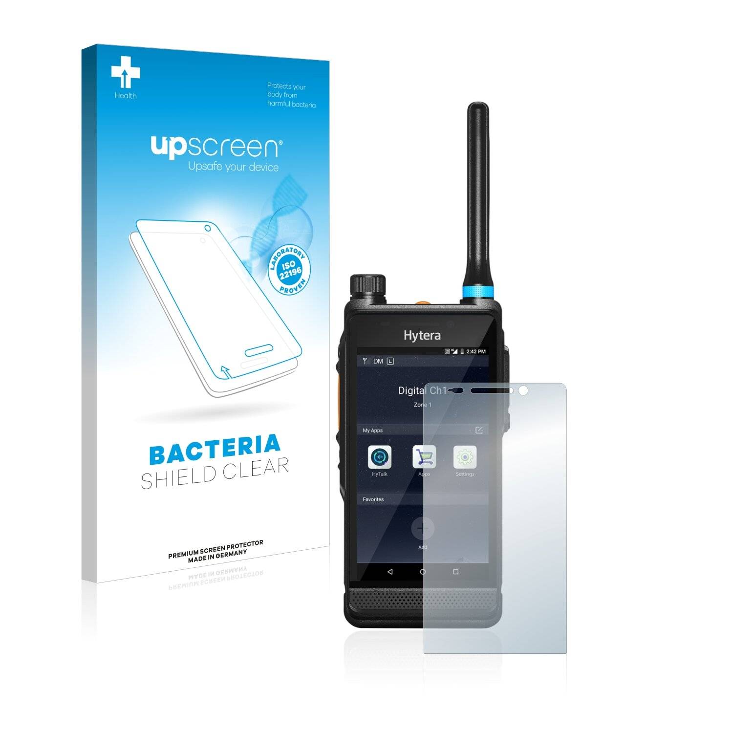upscreen Bacteria Shield Clear Premium Antibakterielle Displayschutzfolie für Hytera