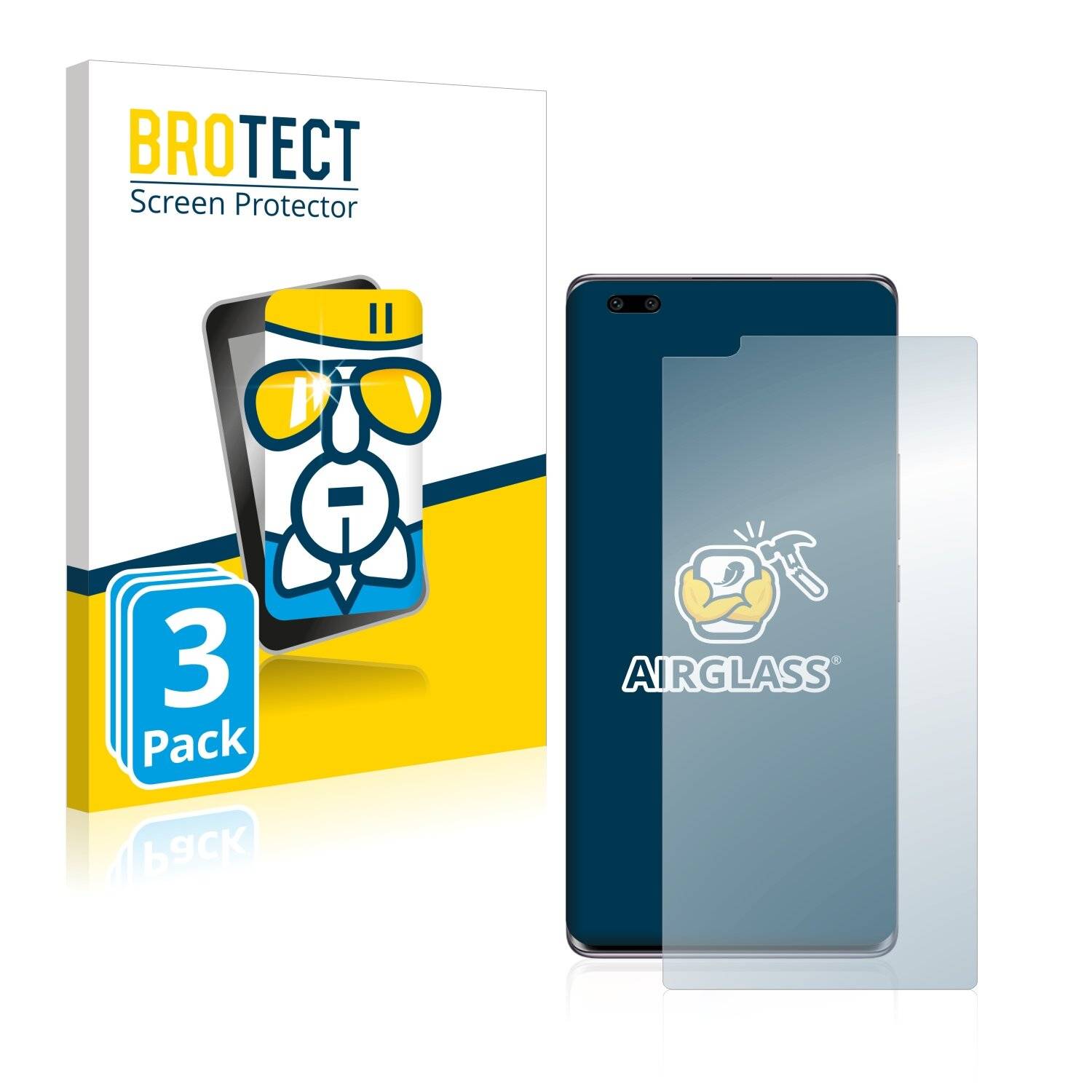 3x BROTECT AirGlass Schutzglas Folie für Honor 50