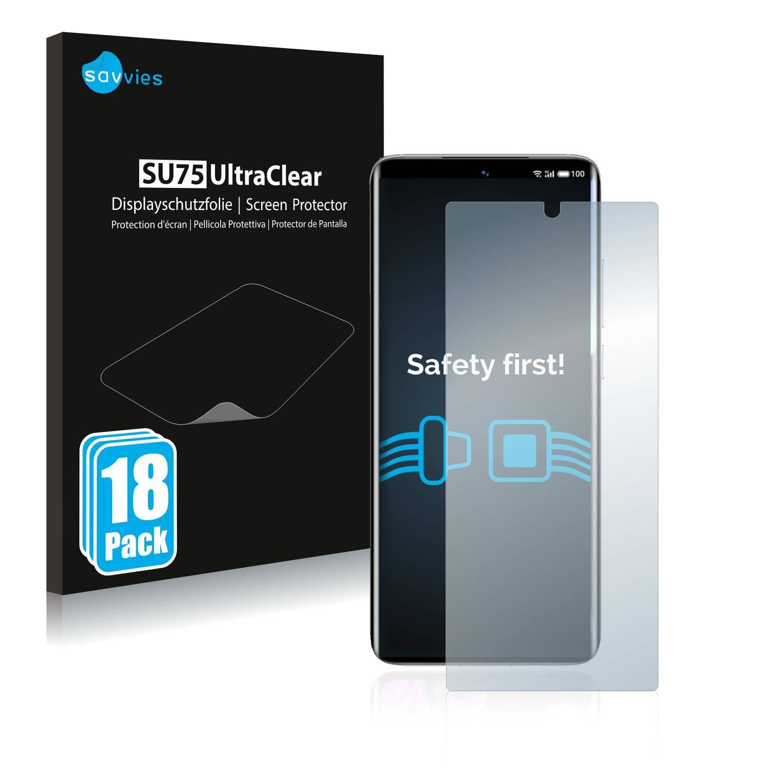 18x Savvies SU75 Displayschutzfolie für Meizu