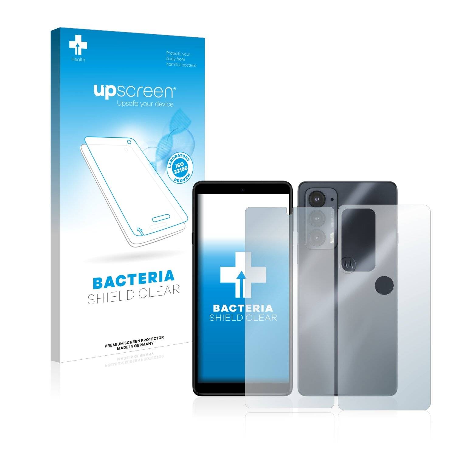 upscreen Bacteria Shield Clear Premium Antibakterielle Displayschutzfolie für Motorola Edge