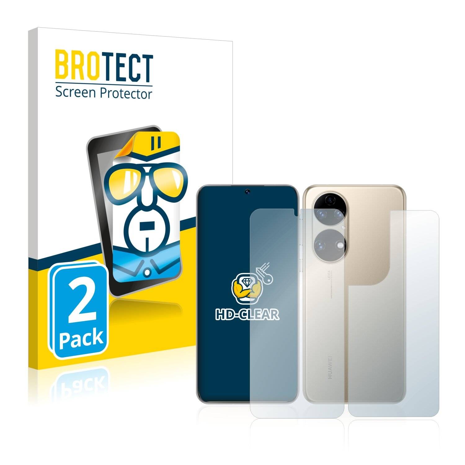 2x BROTECT HD-Clear Displayschutzfolie für Huawei P50 (Vorder +