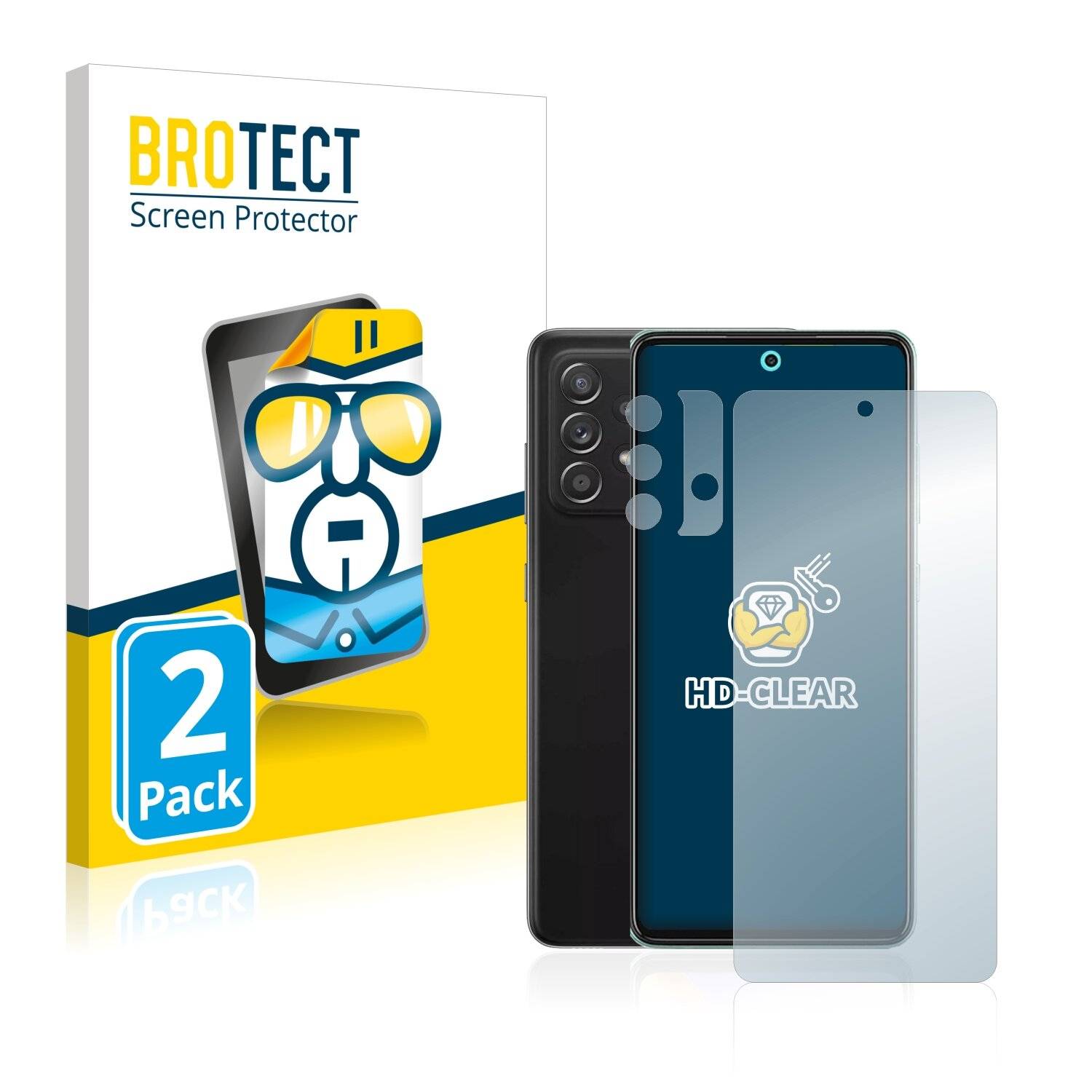 2x BROTECT HD-Clear Displayschutzfolie für Samsung Galaxy A52 5G (Vorderseite +