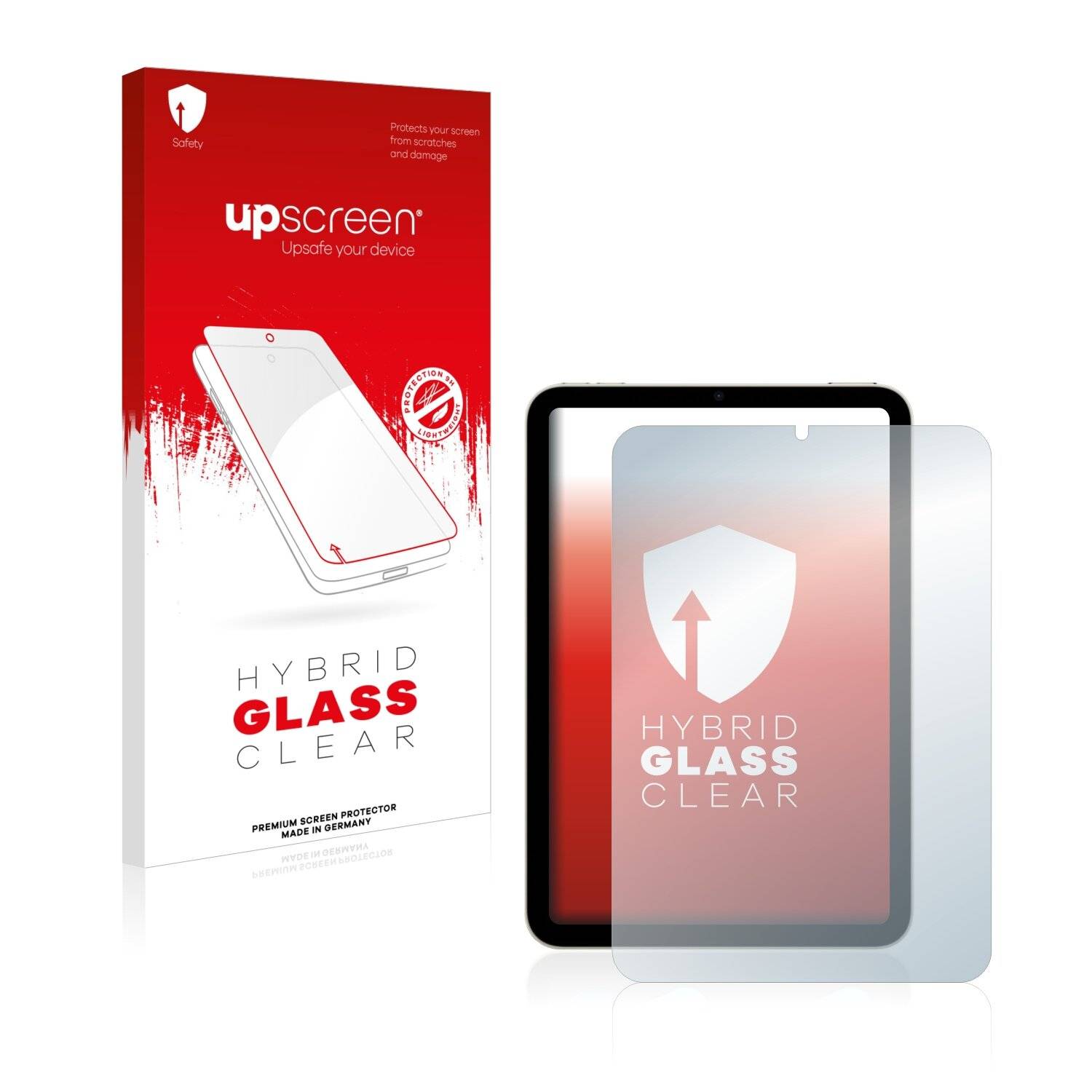 upscreen Hybrid Glass Clear Premium Schutzglas Folie für Apple iPad Mini 6 WiFi