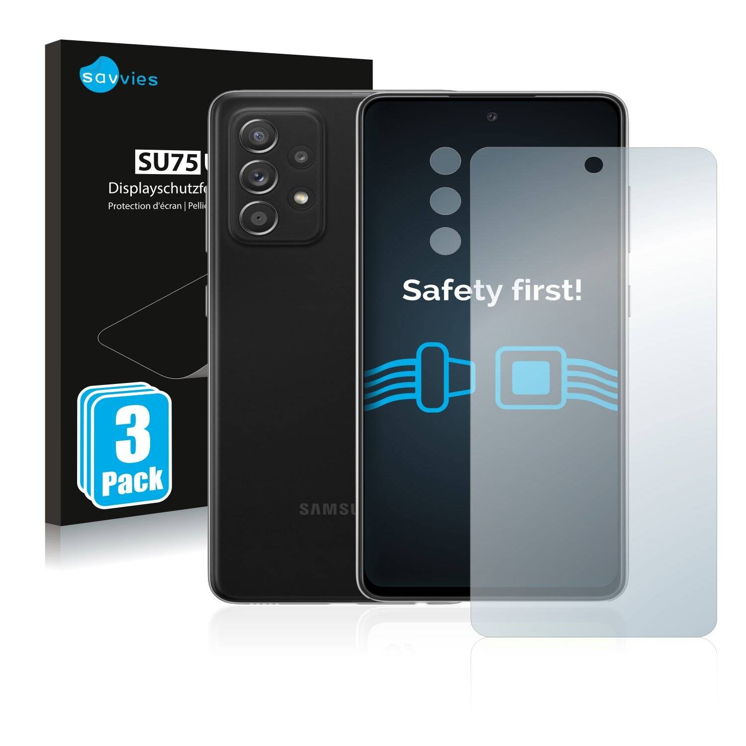 6x Savvies SU75 Displayschutzfolie für Samsung Galaxy A52s 5G (Vorderseite +